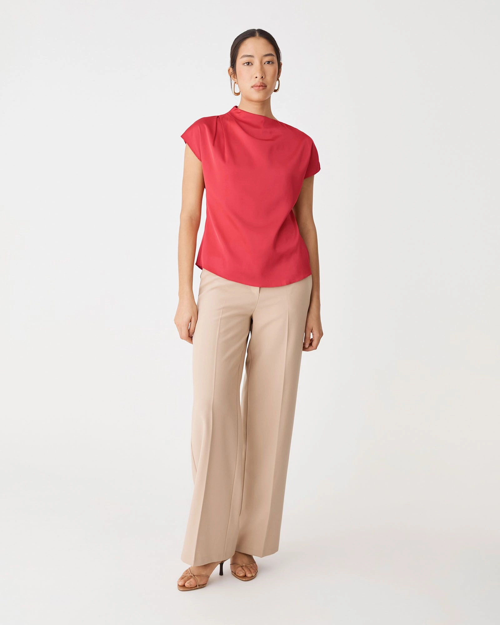 Forcast Clothing - Zafina Pleated Draped Top