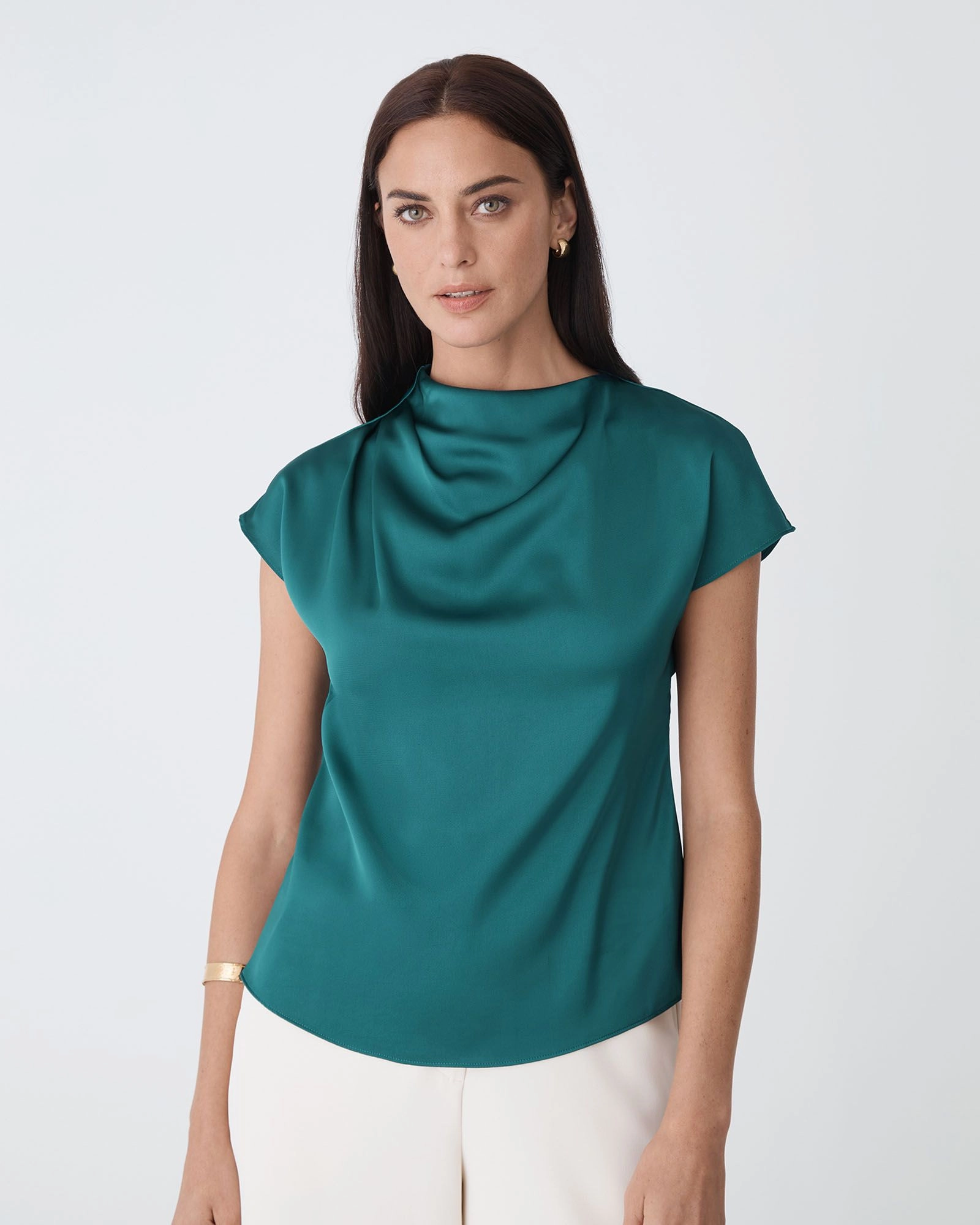 Forcast Clothing - Zafina Pleated Draped Top
