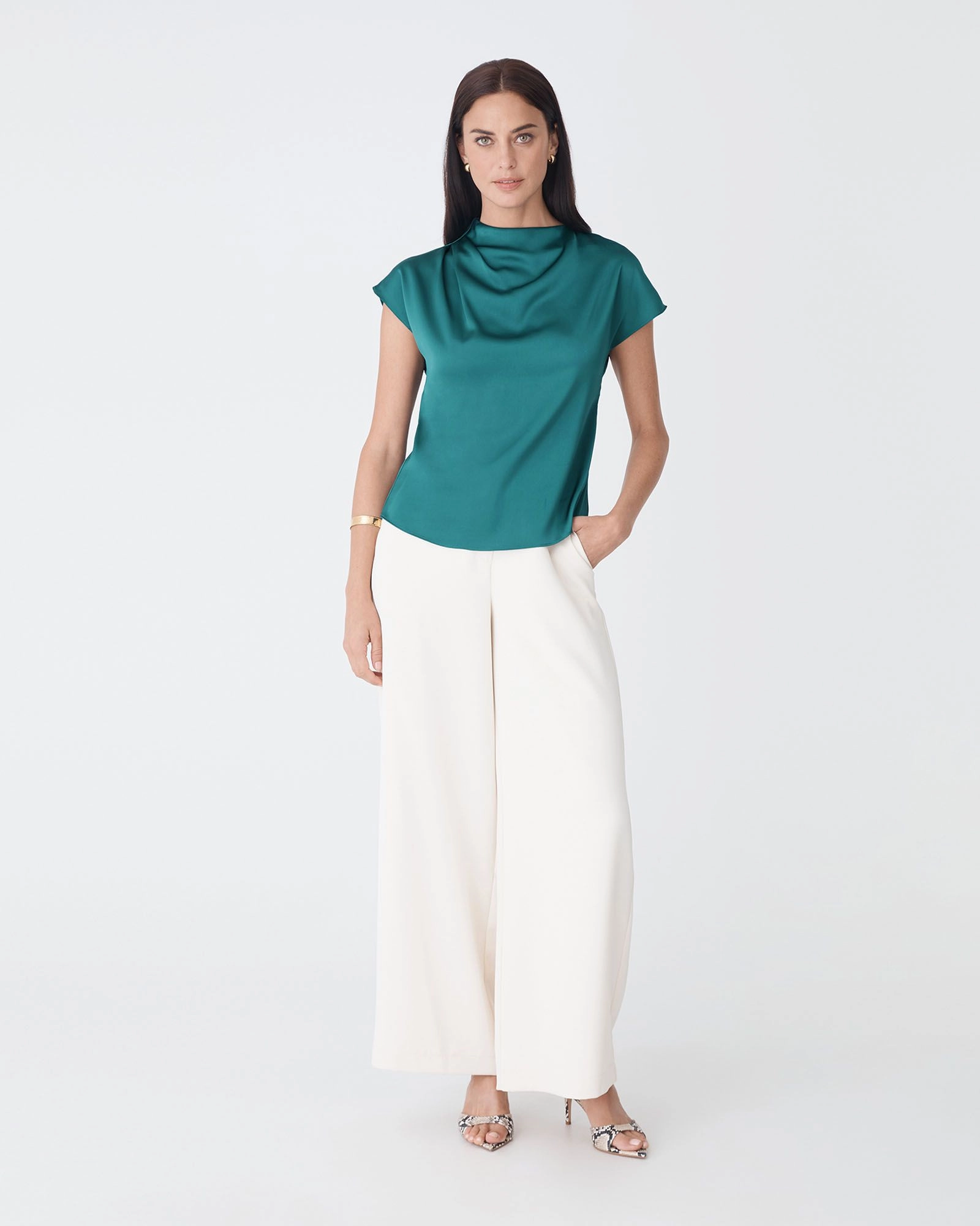 Forcast Clothing - Zafina Pleated Draped Top