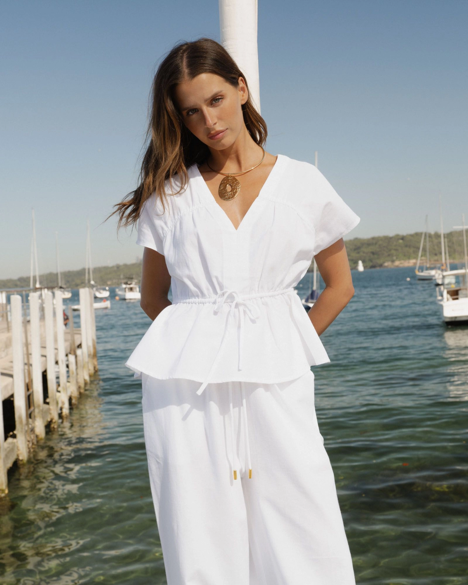 Forcast Clothing - Bronte Cotton Drawstring Top