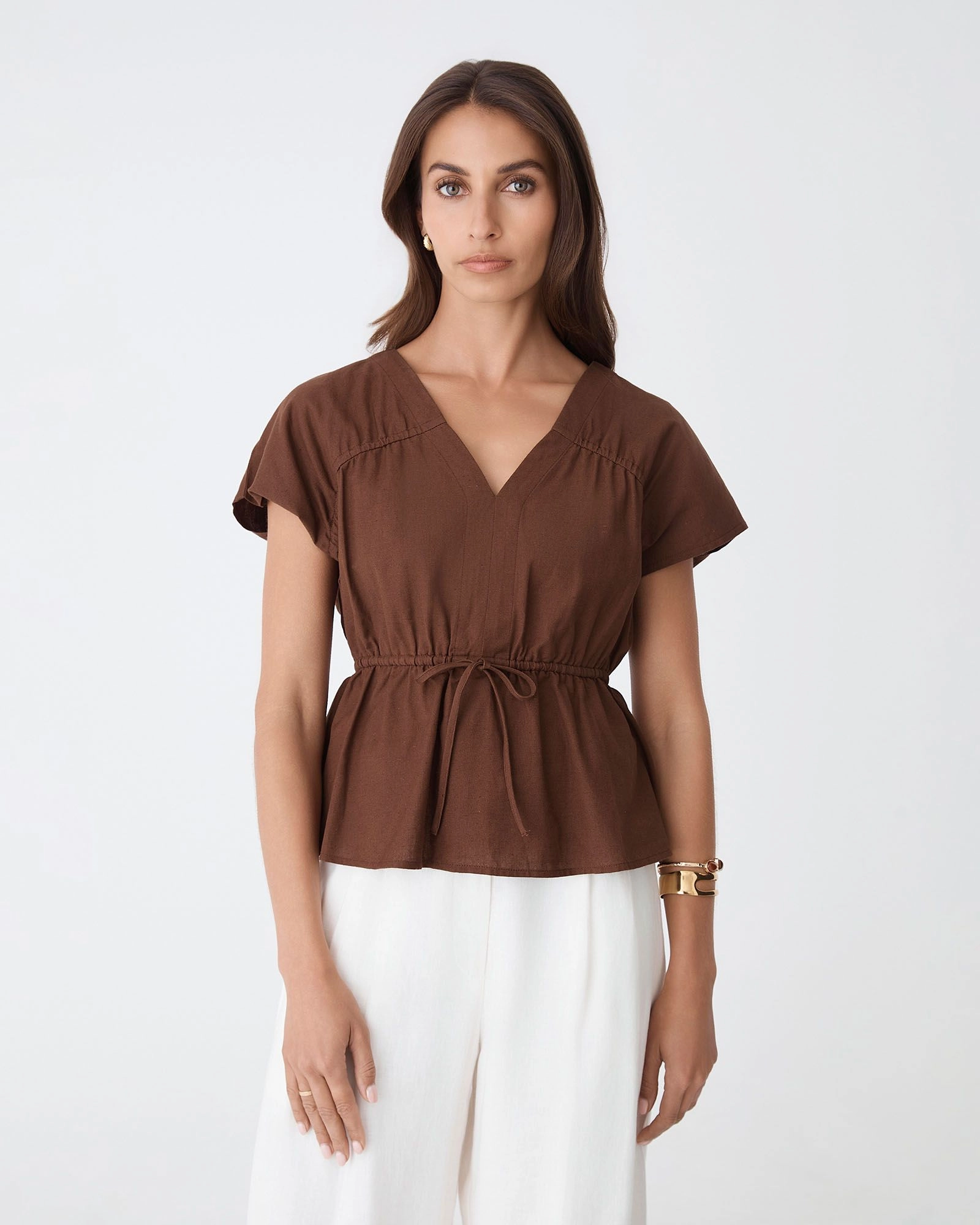 Forcast Clothing - Bronte Cotton Drawstring Top