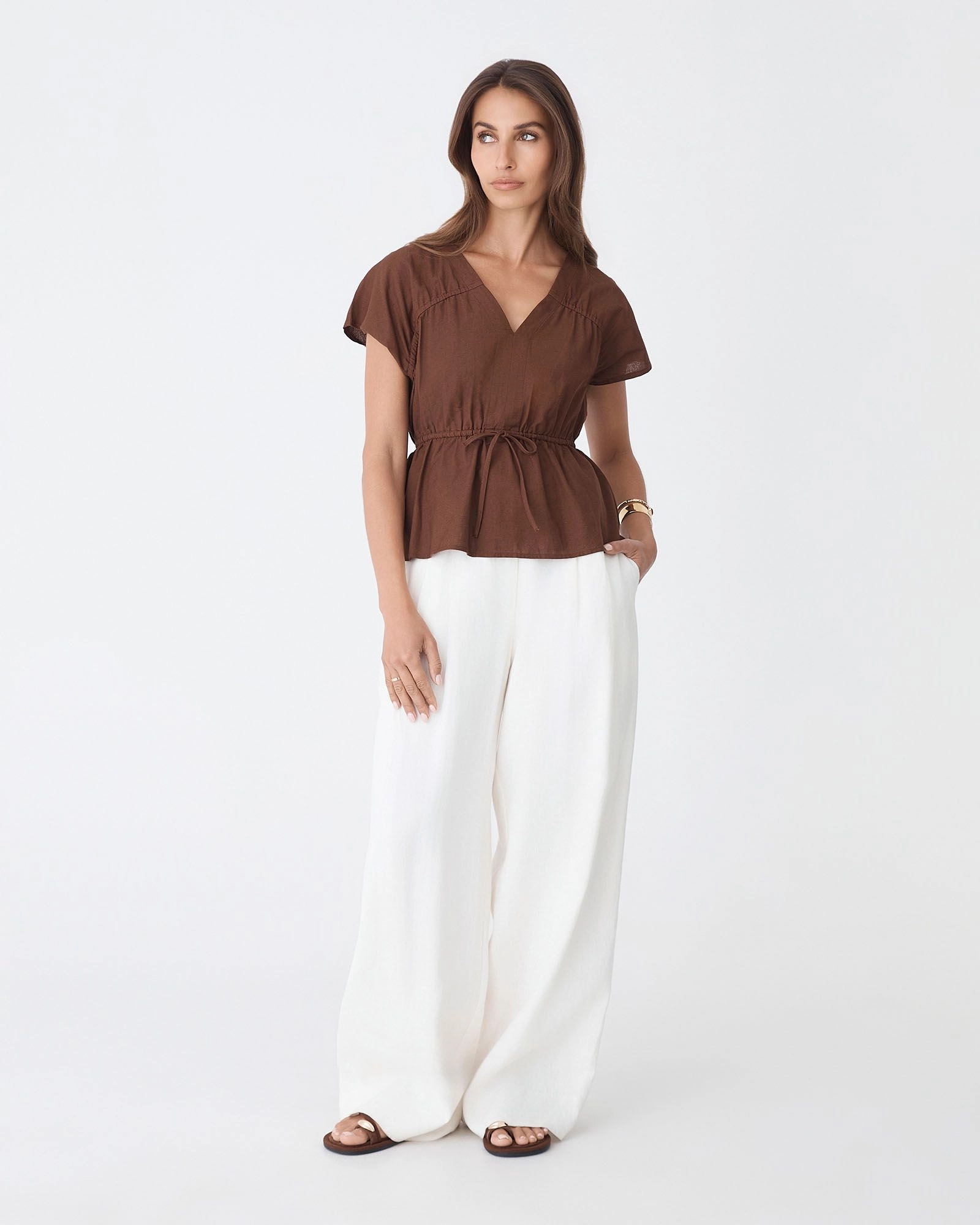 Forcast Clothing - Bronte Cotton Drawstring Top