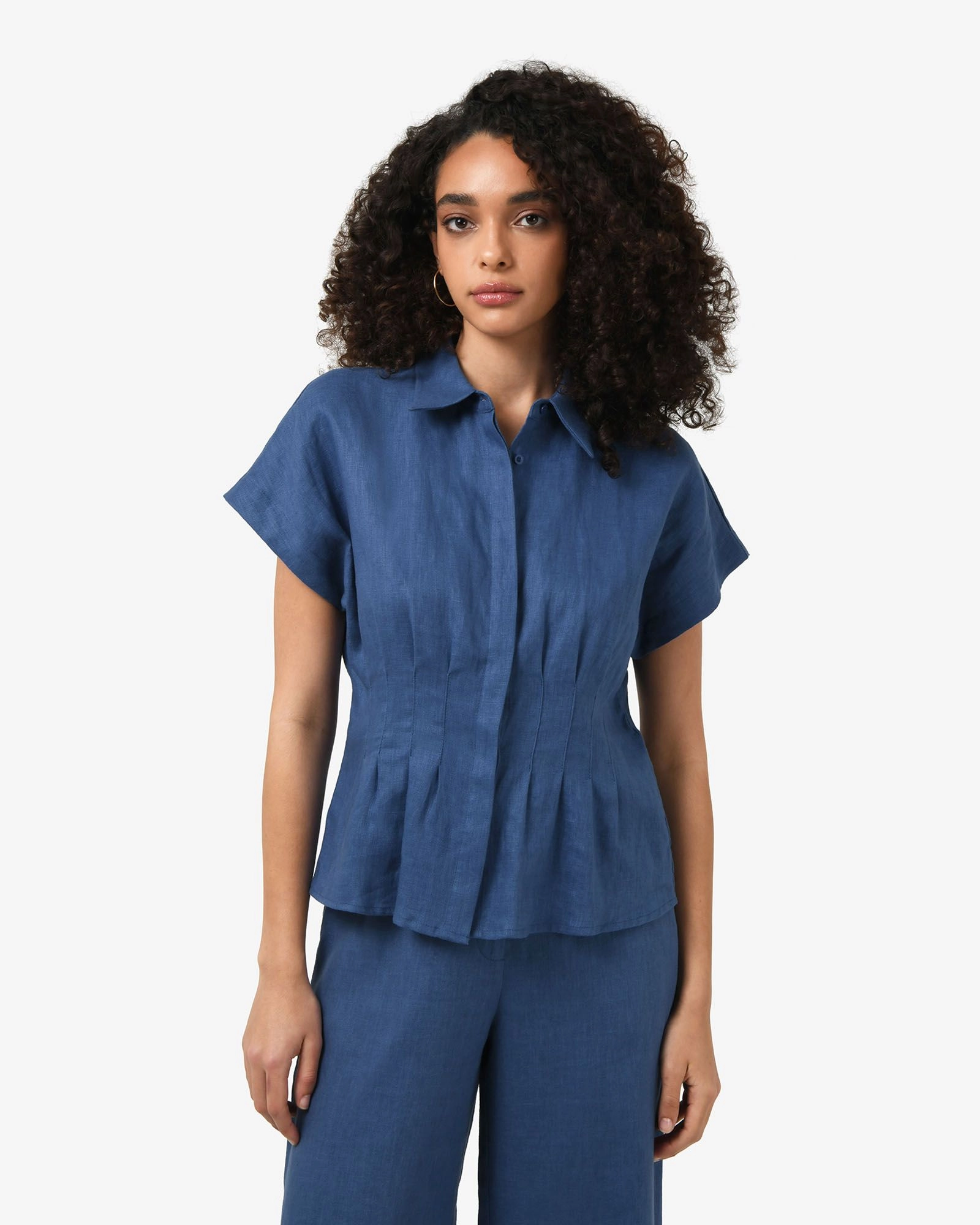Forcast Clothing - Ami Linen Pleated Tuck Shirt