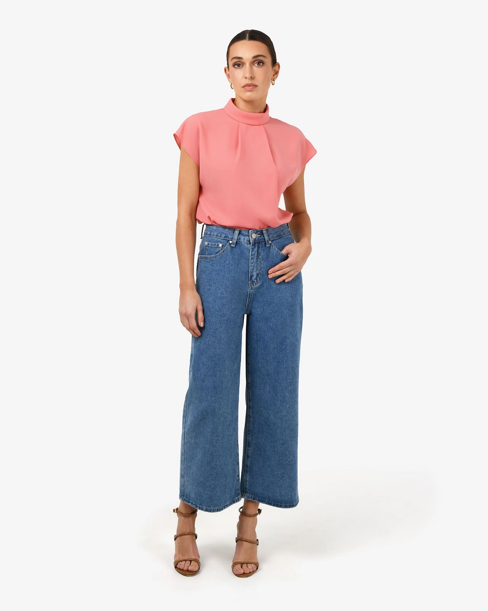 Forcast Clothing - Tiara High Neck Shell Top