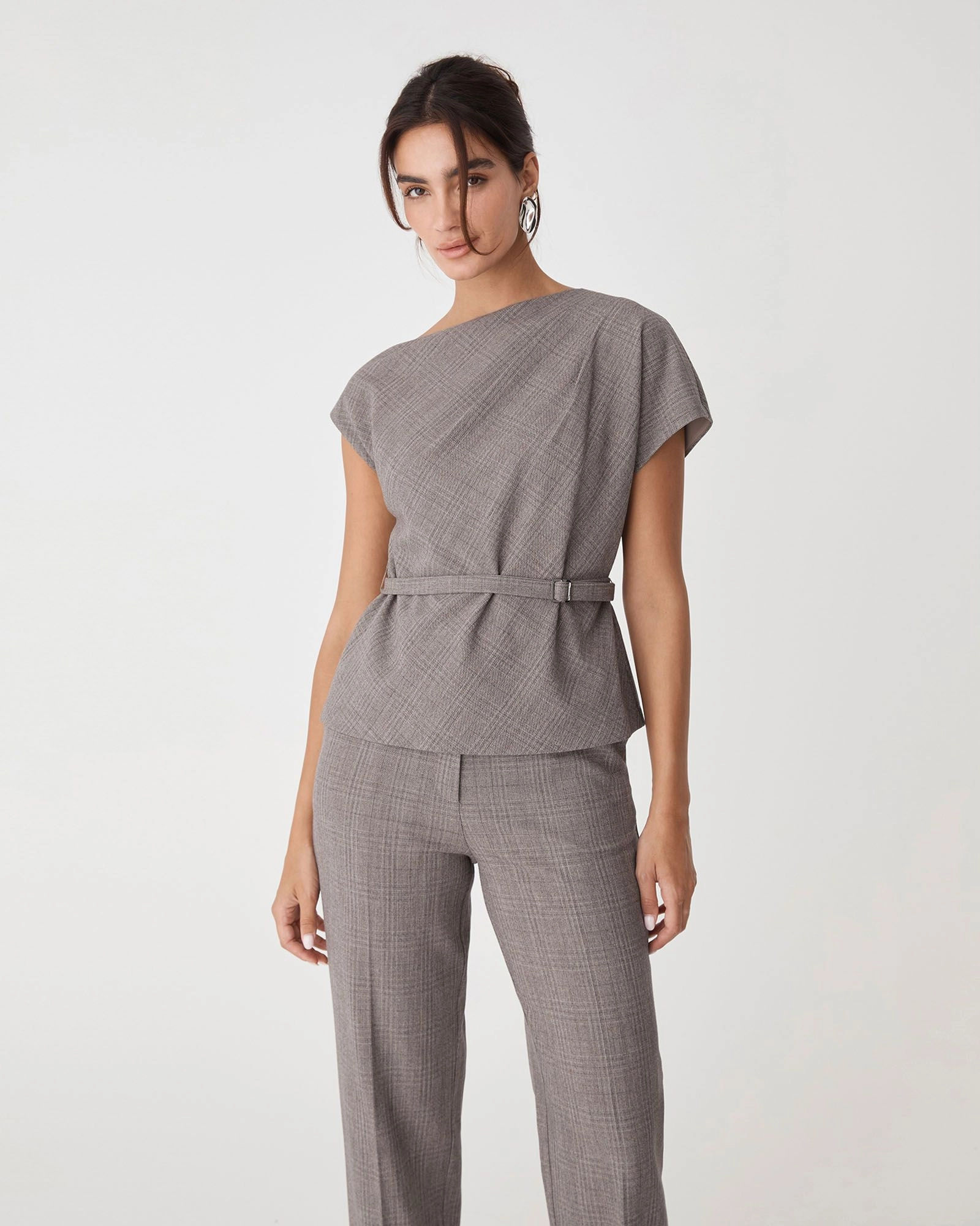 Forcast Clothing - Loretta Pleat Belted Top