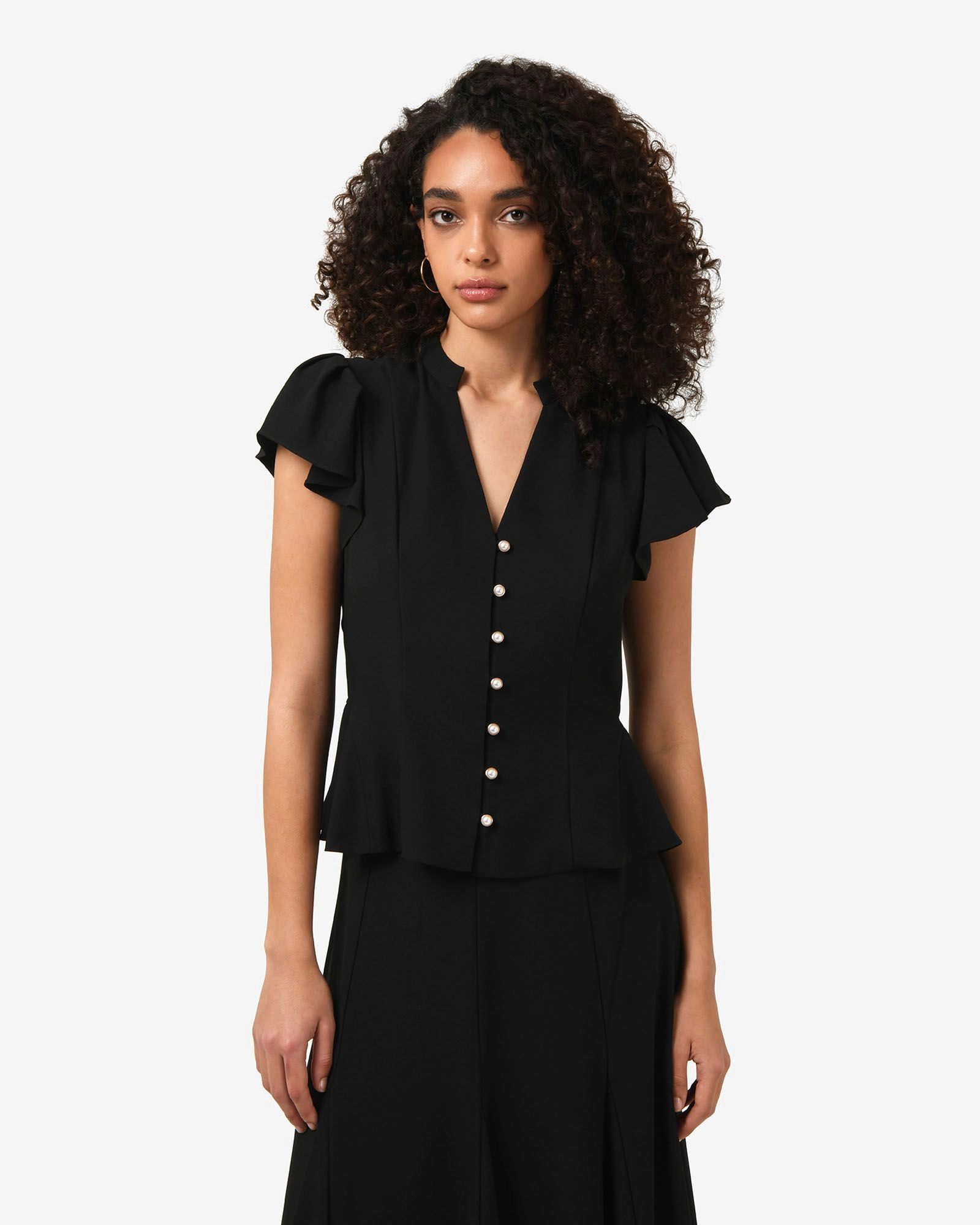 Forcast Clothing - Carissa Gathered Sleeve Top