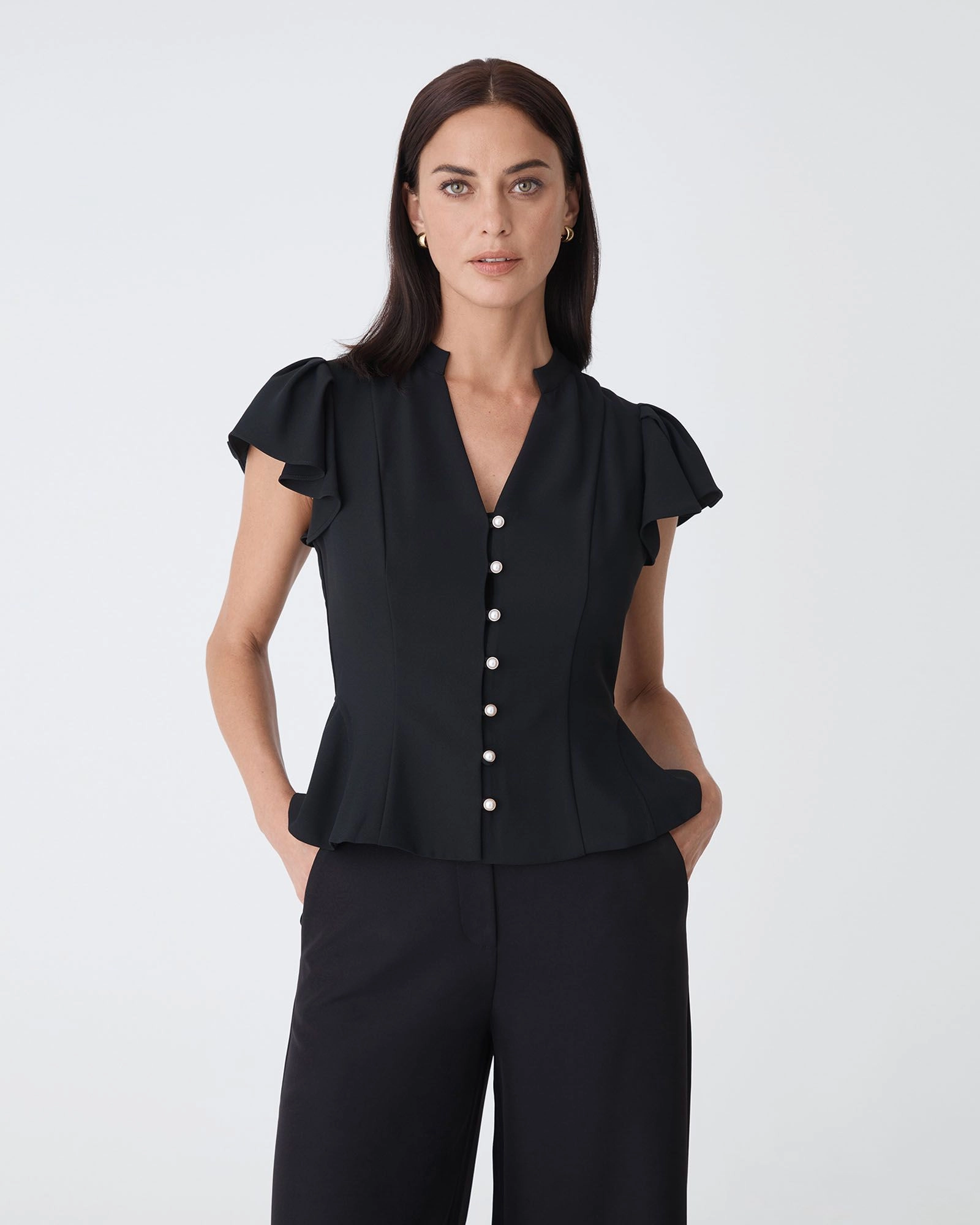 Forcast Clothing - Carissa Gathered Sleeve Top