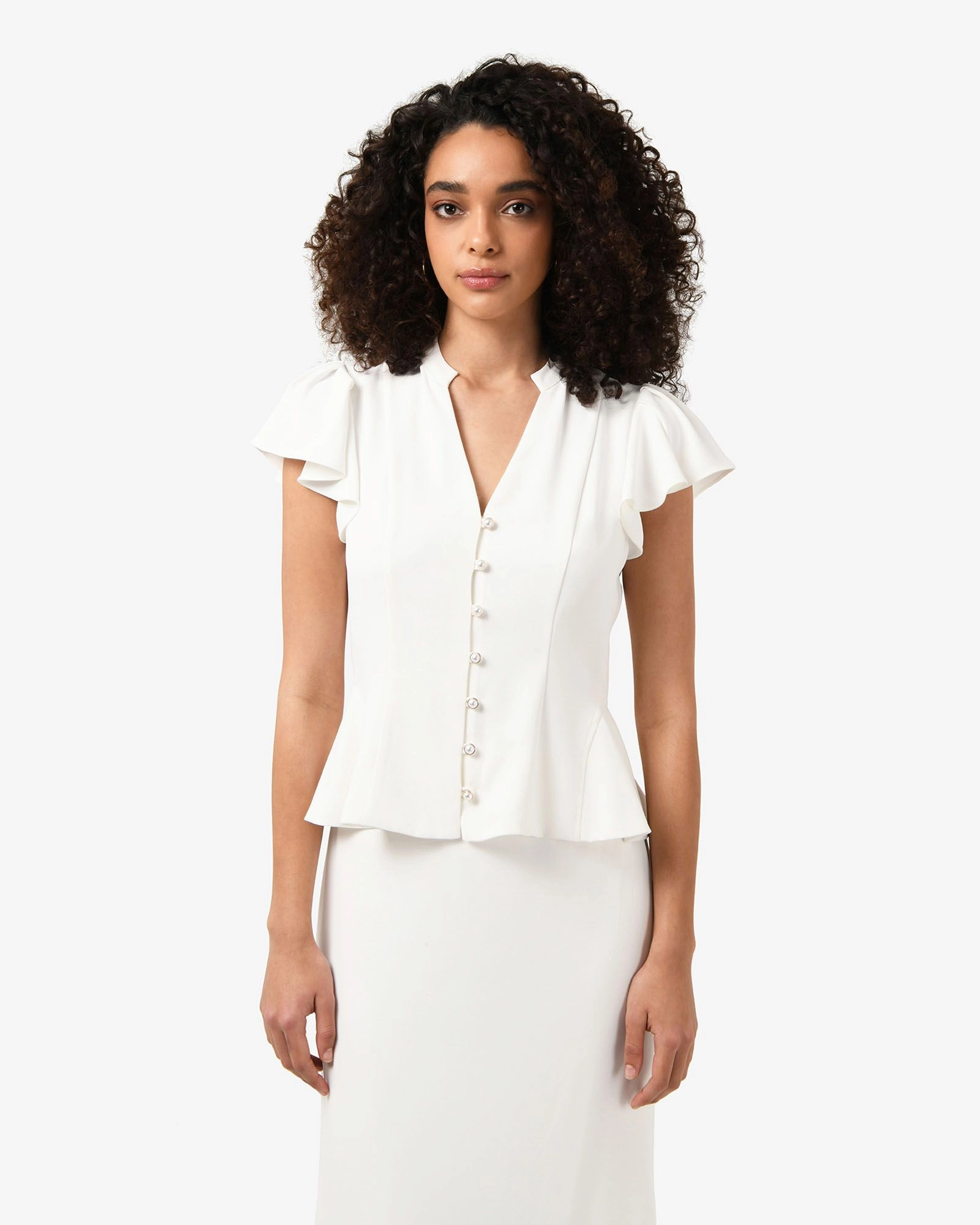 Forcast Clothing - Carissa Gathered Sleeve Top