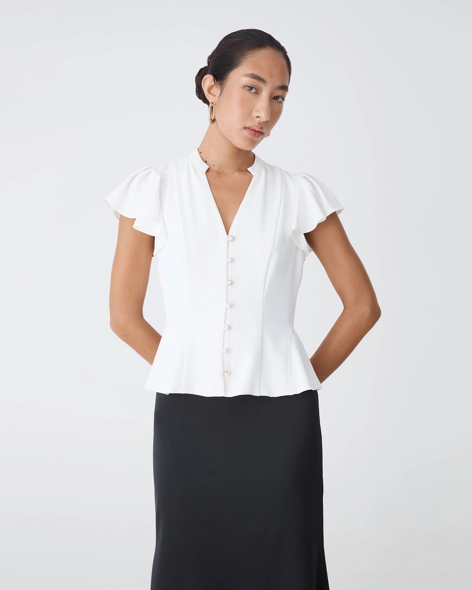 Forcast Clothing - Carissa Gathered Sleeve Top