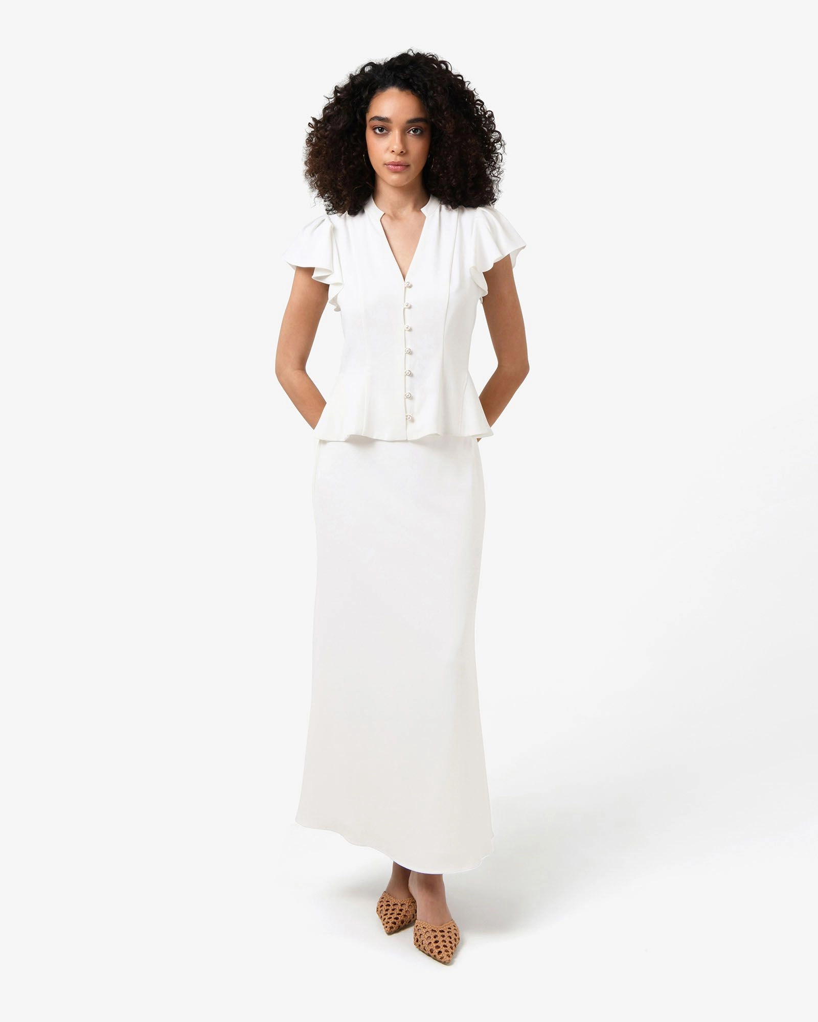 Forcast Clothing - Carissa Gathered Sleeve Top