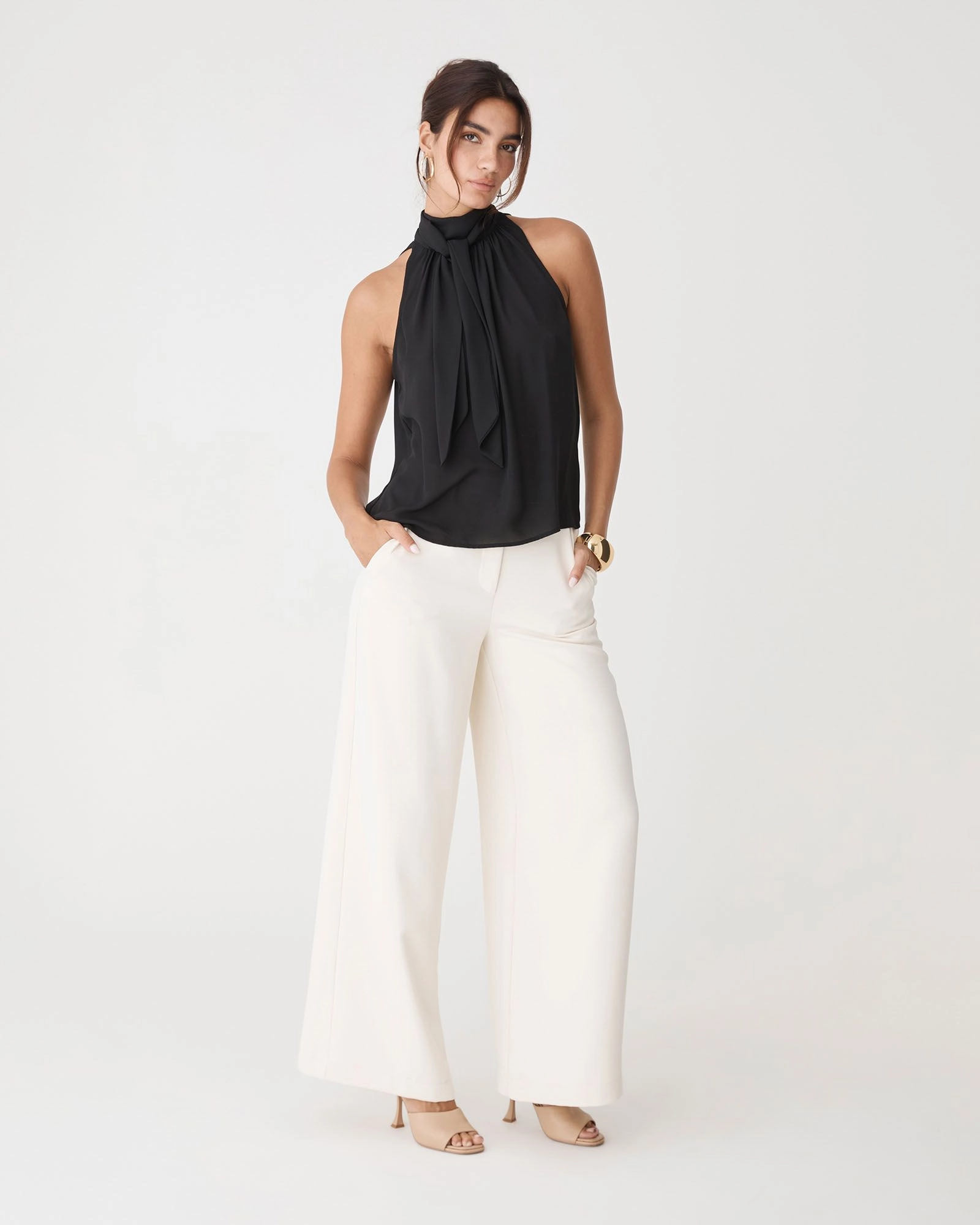 Forcast Clothing - Shelby Draped Sleeveless Top
