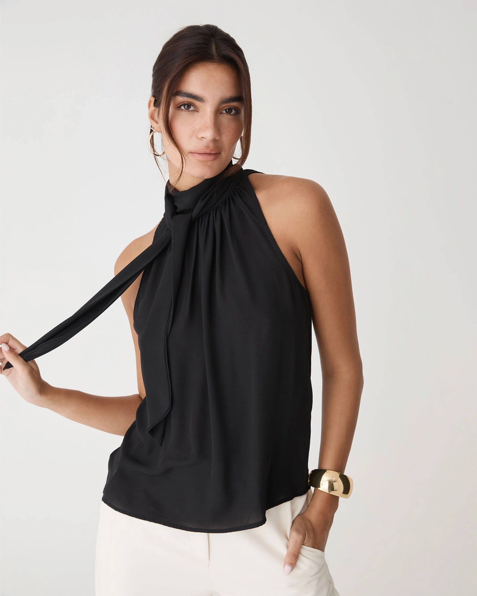 Forcast Clothing - Shelby Draped Sleeveless Top