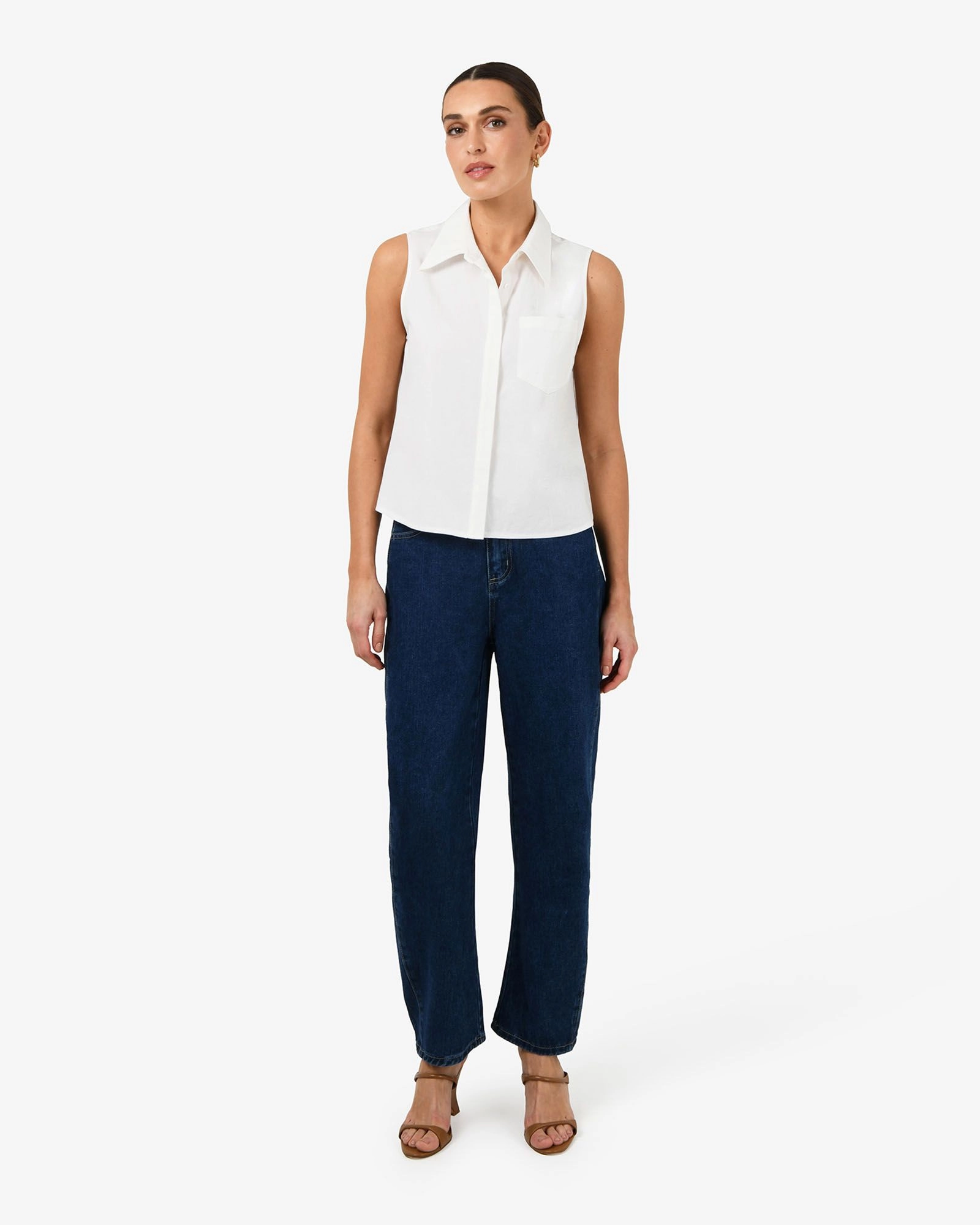Forcast Clothing - Kia Cotton Sleeveless Shirt