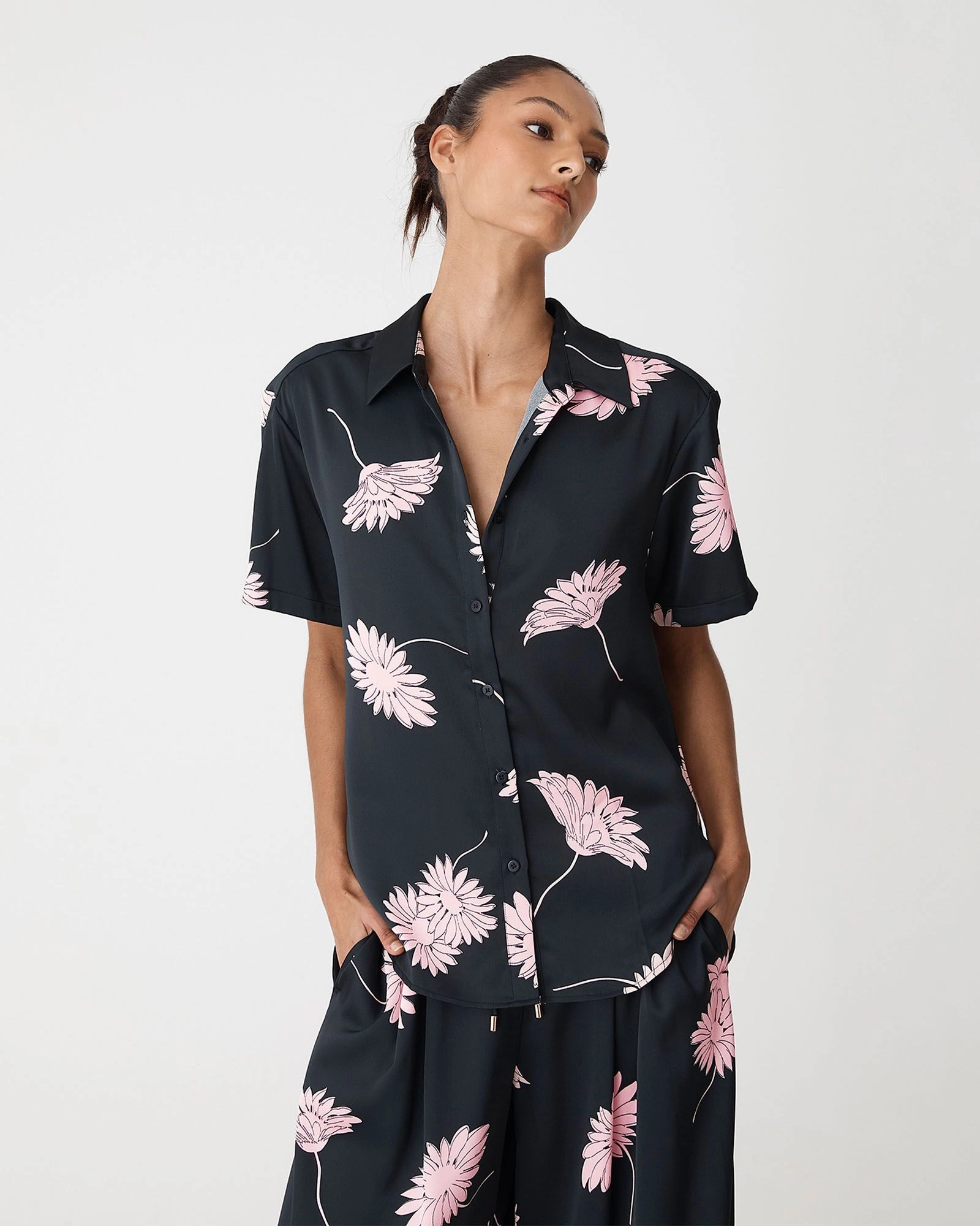 Forcast Clothing - Felicia Floral Satin Shirt