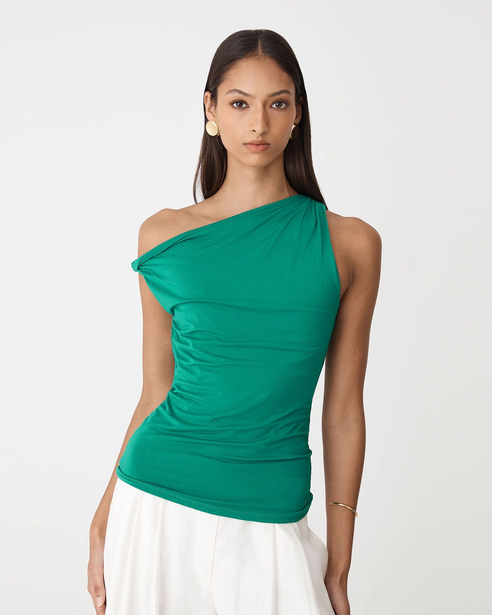 Forcast Clothing - Cici Bamboo Twist Shoulder Top 