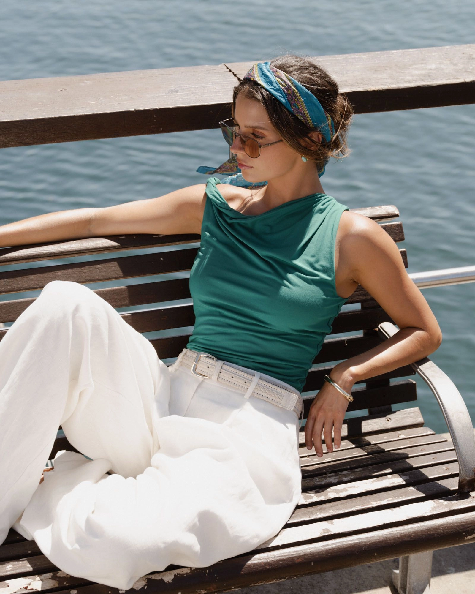 Forcast Clothing - Cici Bamboo Twist Shoulder Top 