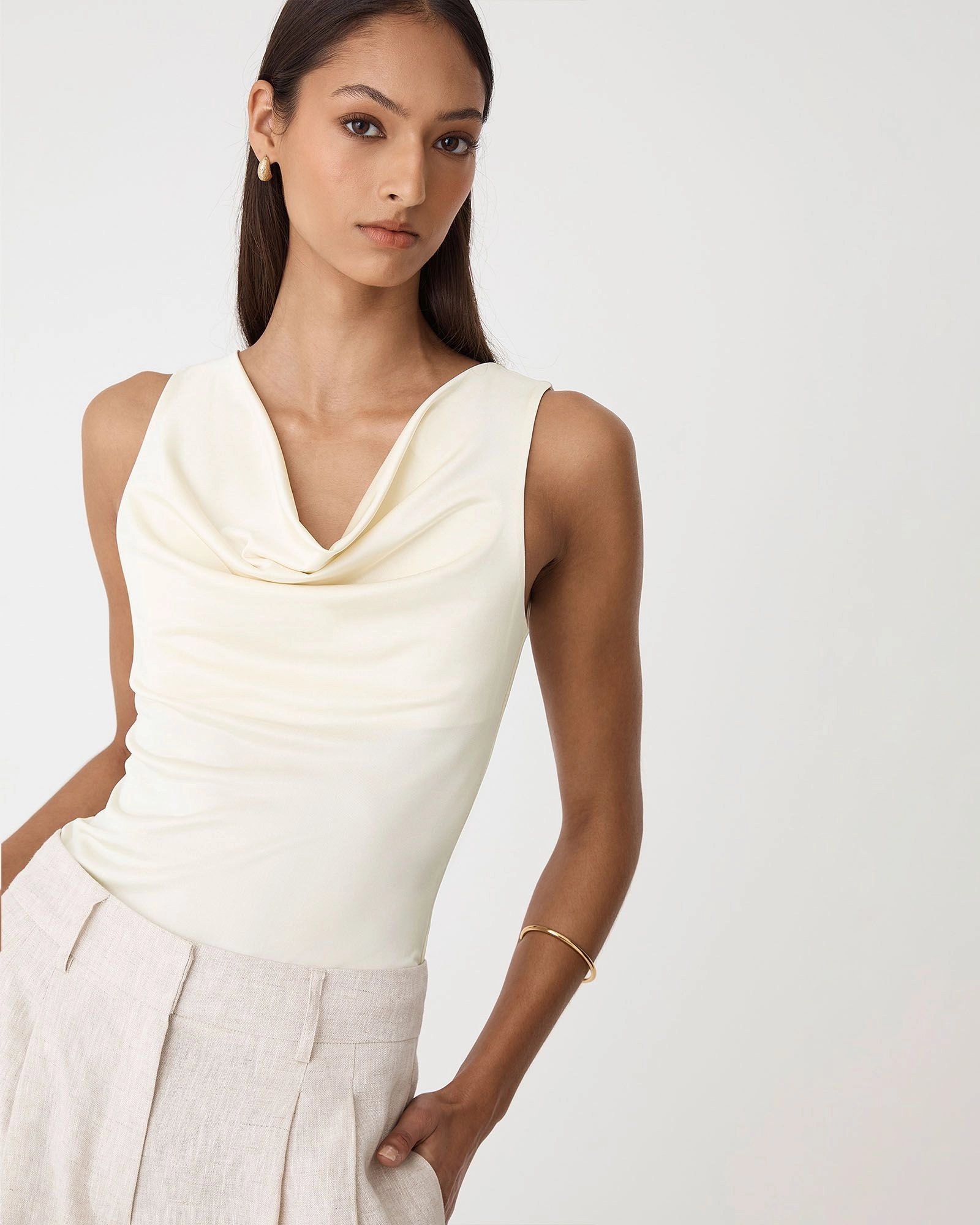 Forcast Clothing - Sabrina Cowl Neck Top