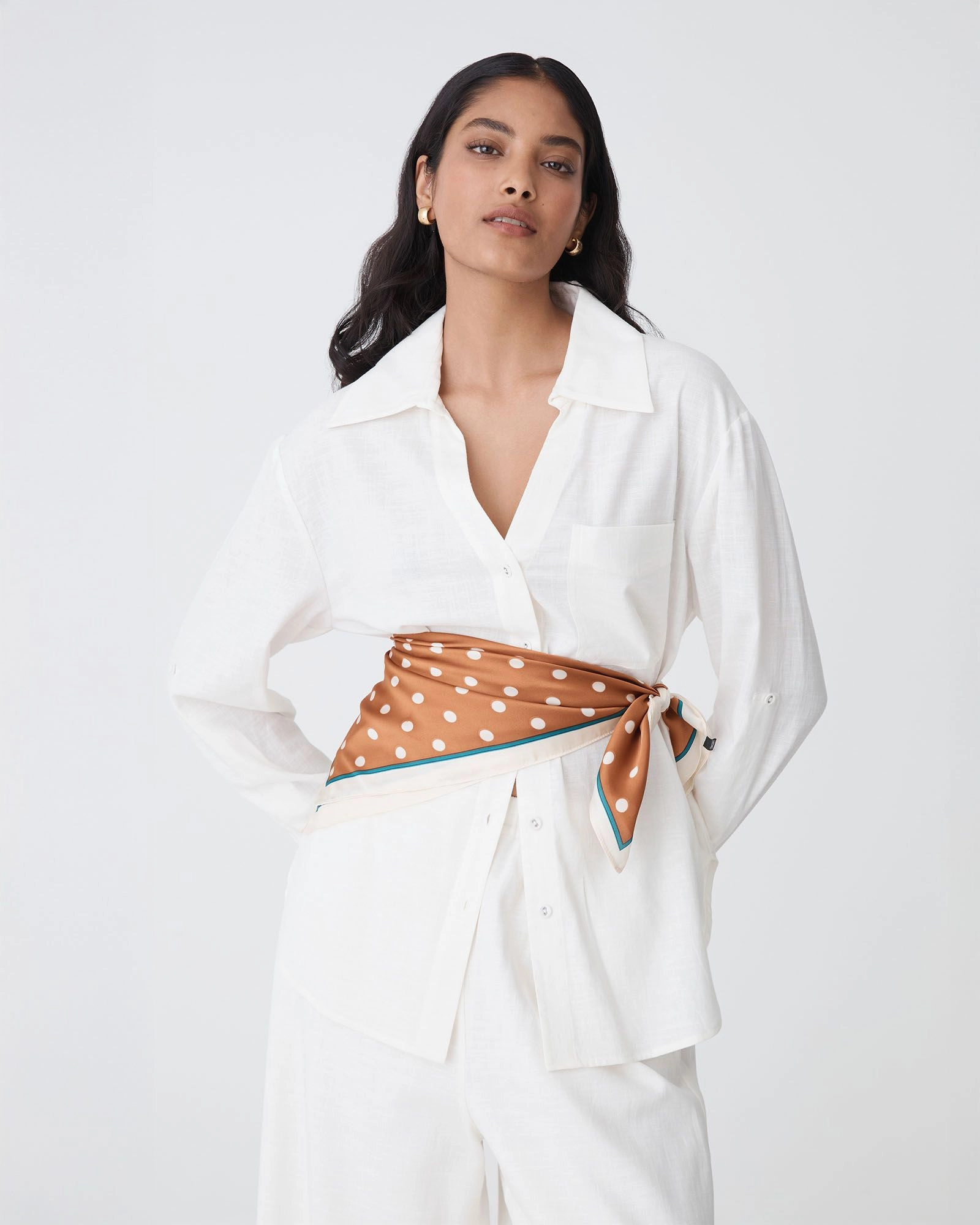 Forcast Clothing - Jazie Tencel Linen Tab Shirt