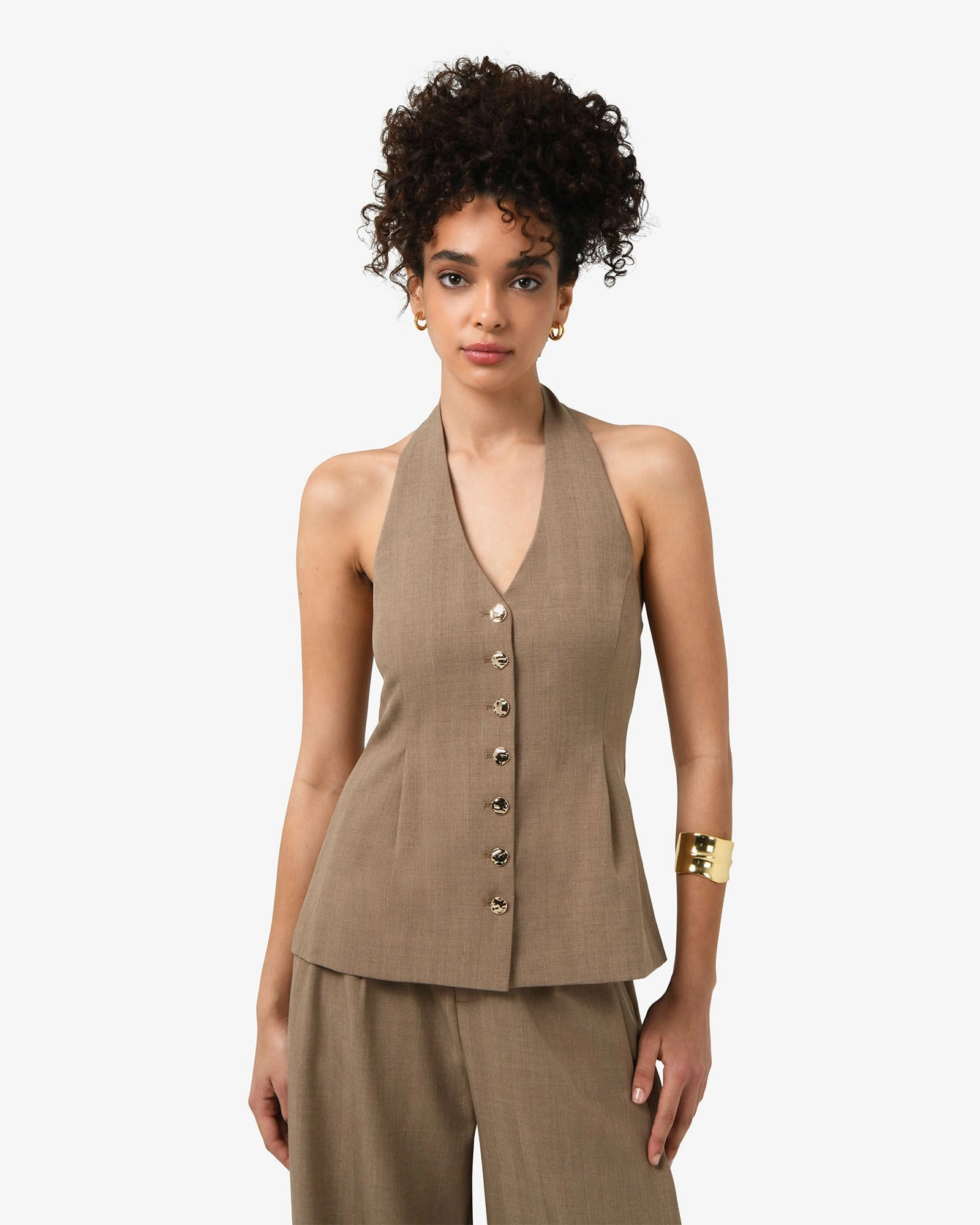 Forcast Clothing - Lola Halter Neck Peplum Vest