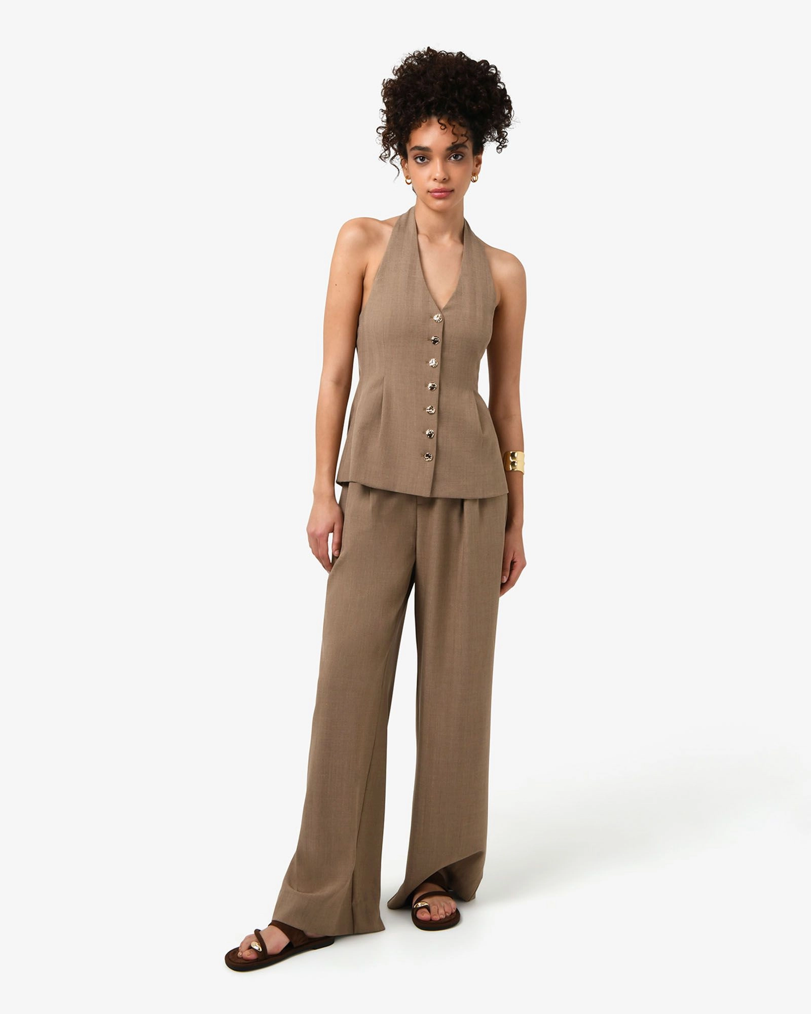 Forcast Clothing - Lola Halter Neck Peplum Vest