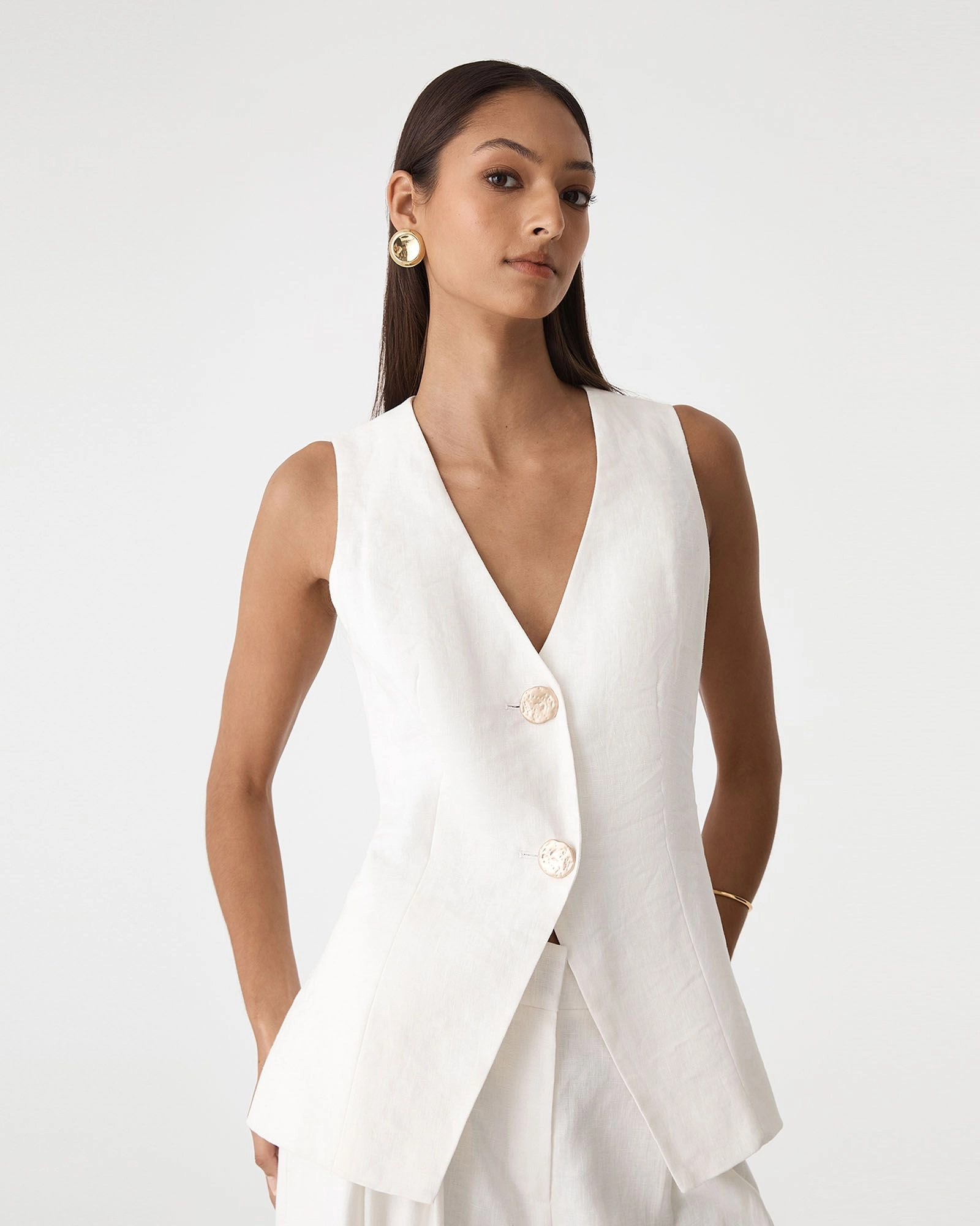 Forcast Clothing - Ami V-Neck Linen Vest