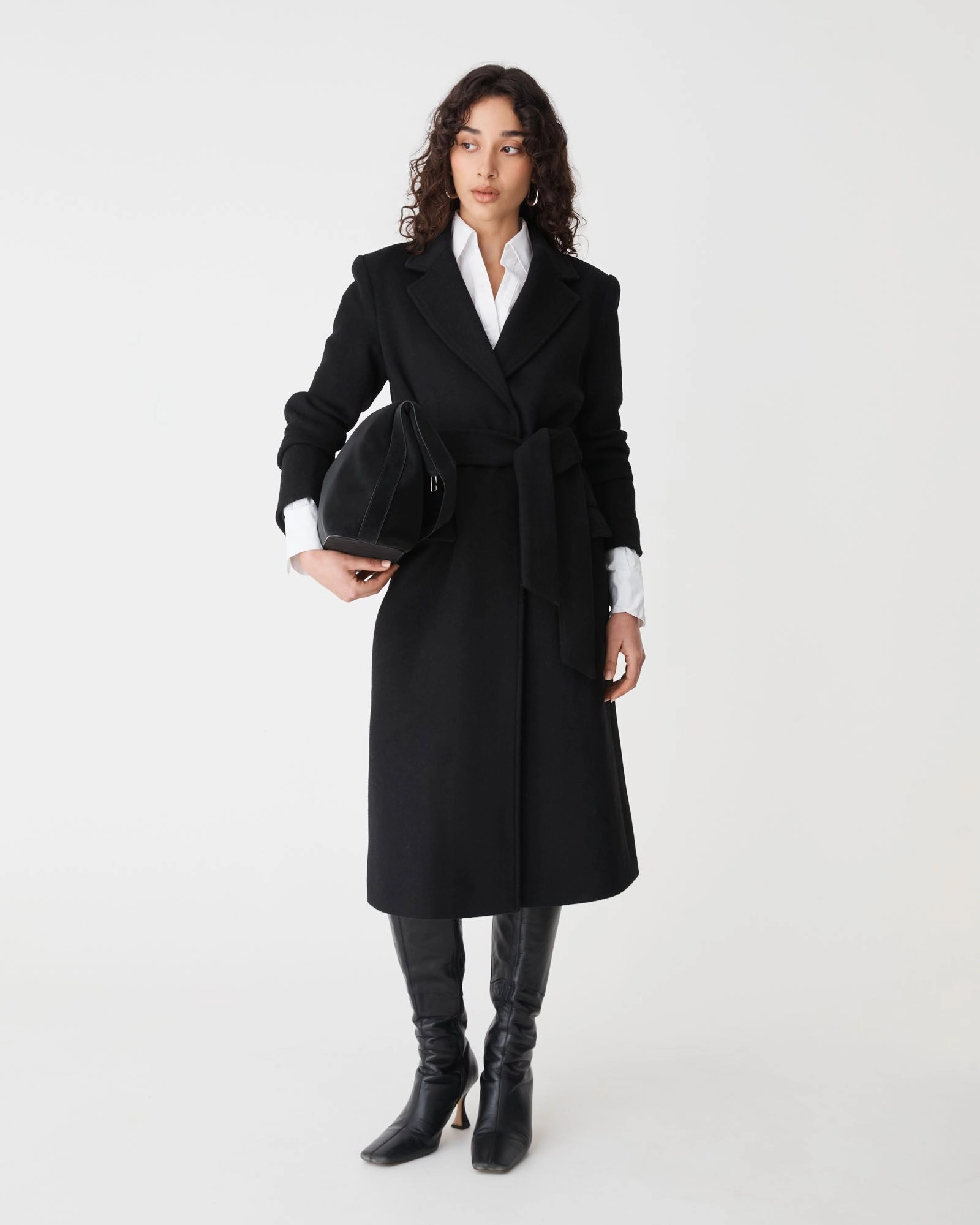Forcast Clothing - Orla Wool Blend Tie Waist Coat
