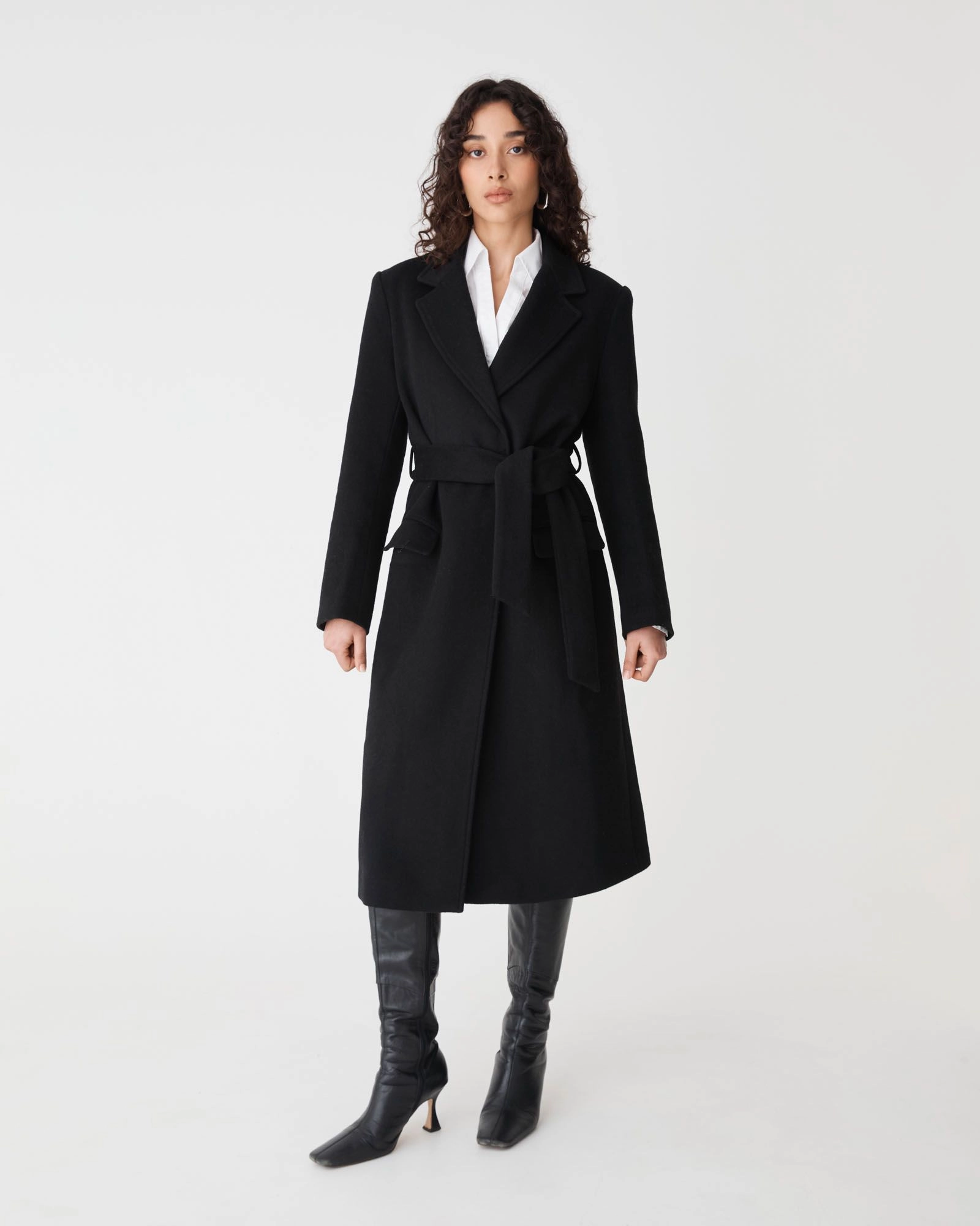 Forcast Clothing - Orla Wool Blend Tie Waist Coat
