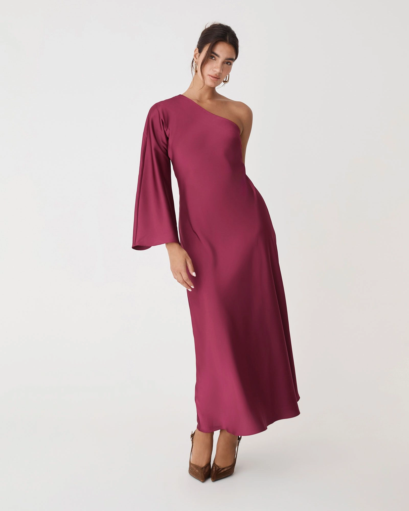 Forcast Clothing - Cleo One Shoulder Satin Dress