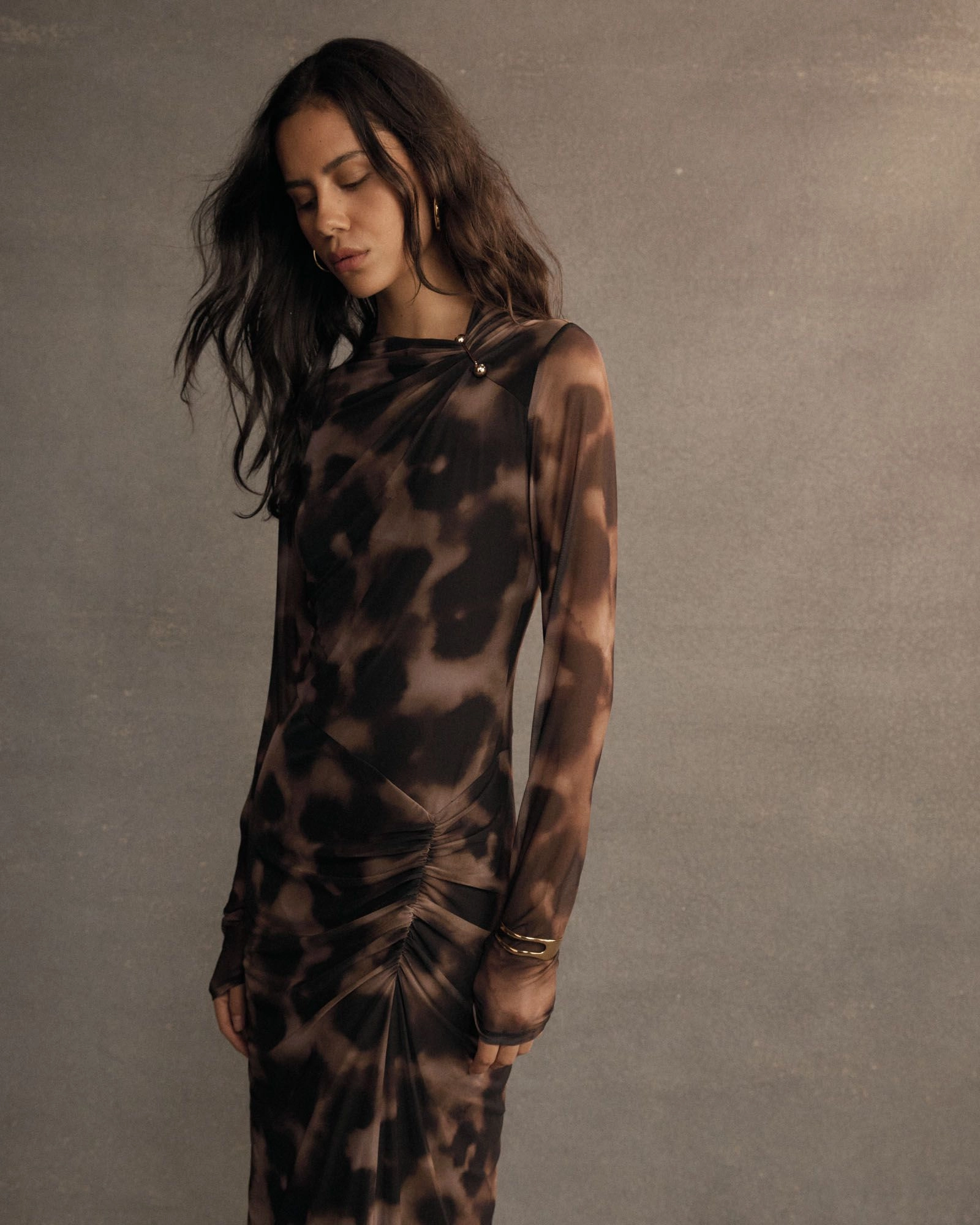 Forcast Clothing - Savanna Printed Mesh Dress