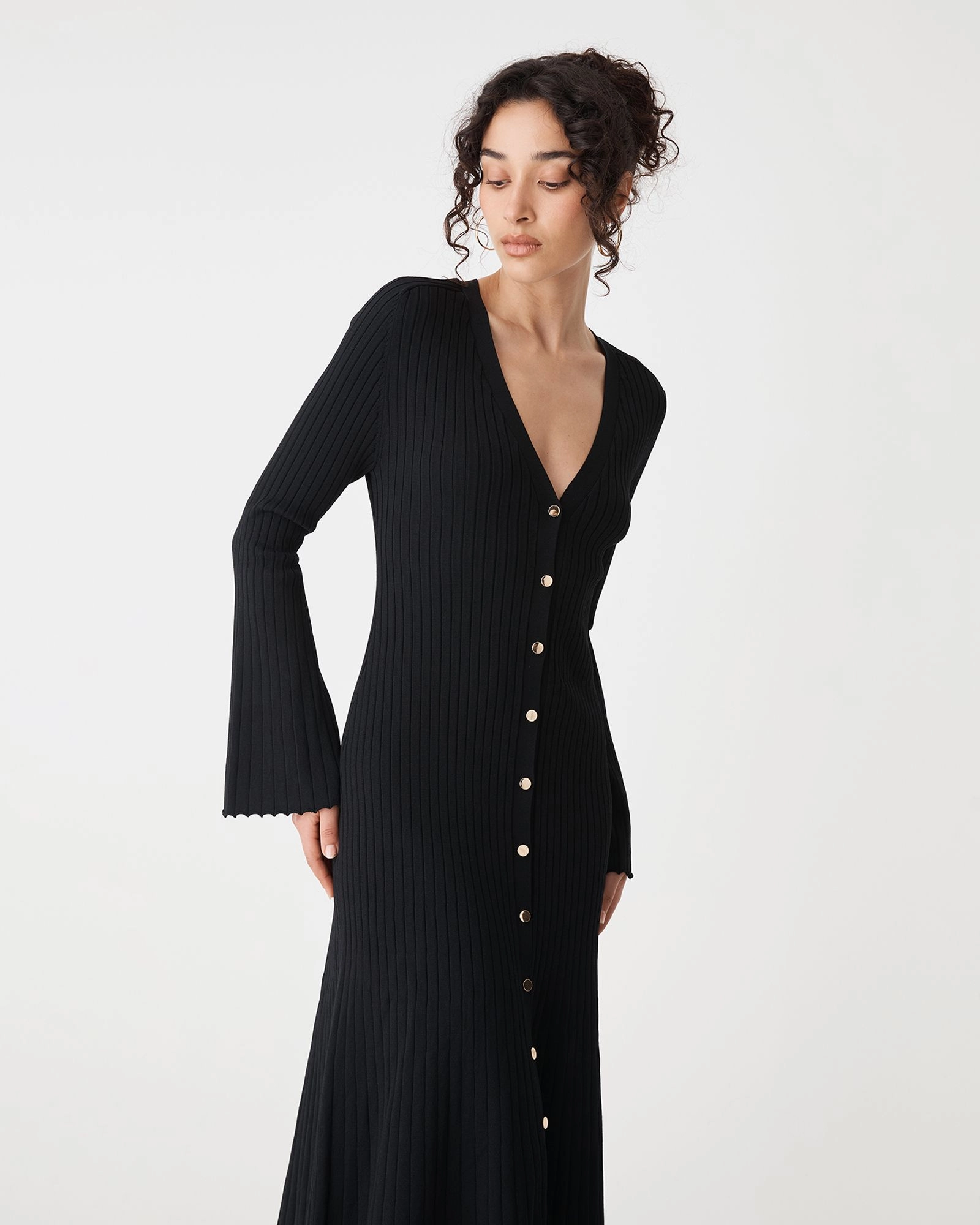 Forcast Clothing - Danica V-Neck Rib Knit Dress