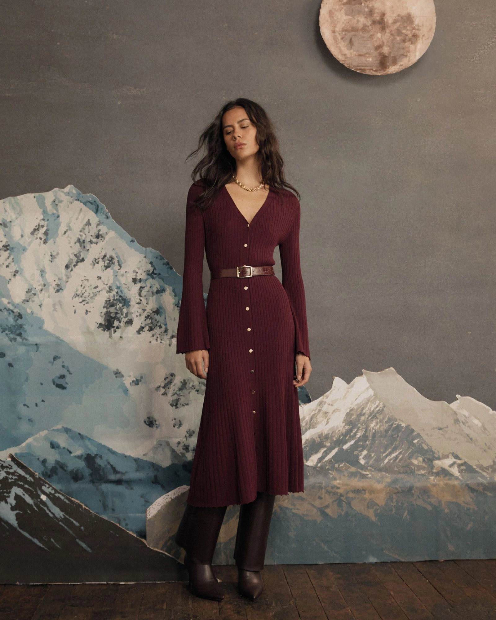 Forcast Clothing - Danica V-Neck Rib Knit Dress