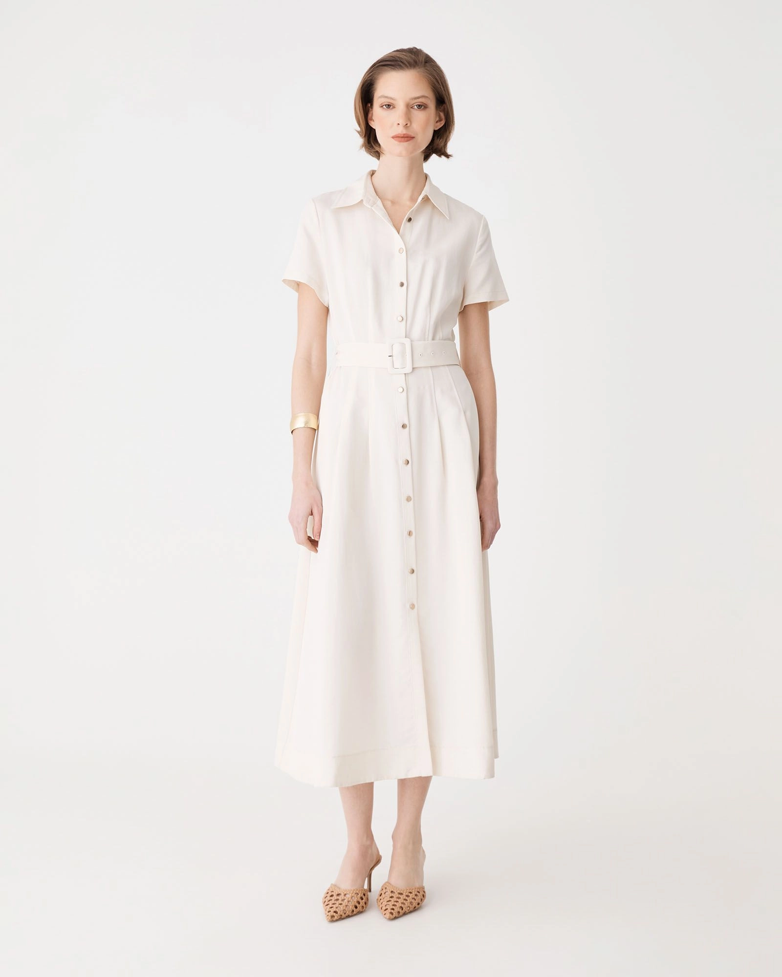 Forcast Clothing - Ebony Tencel Cupro Shirt Dress