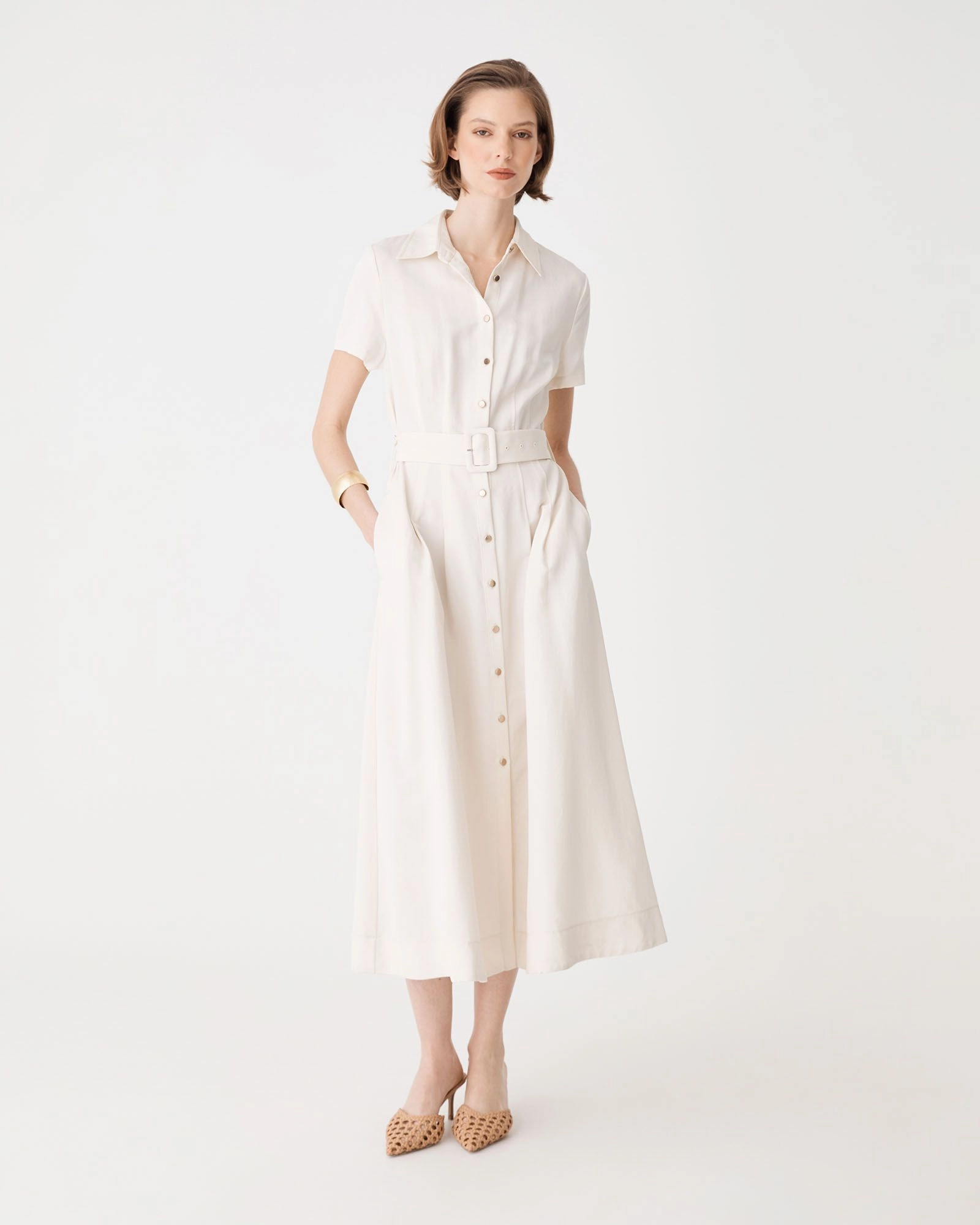 Forcast Clothing - Ebony Tencel Cupro Shirt Dress