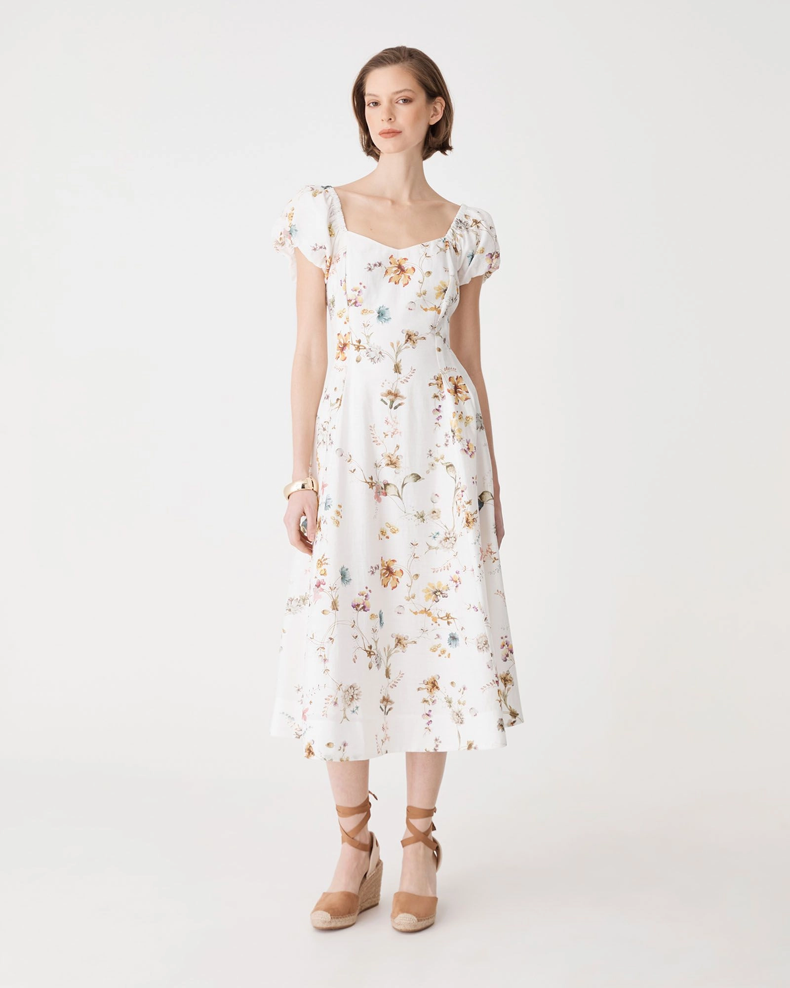 Forcast Clothing - Katie Puff Sleeve A-Line Dress