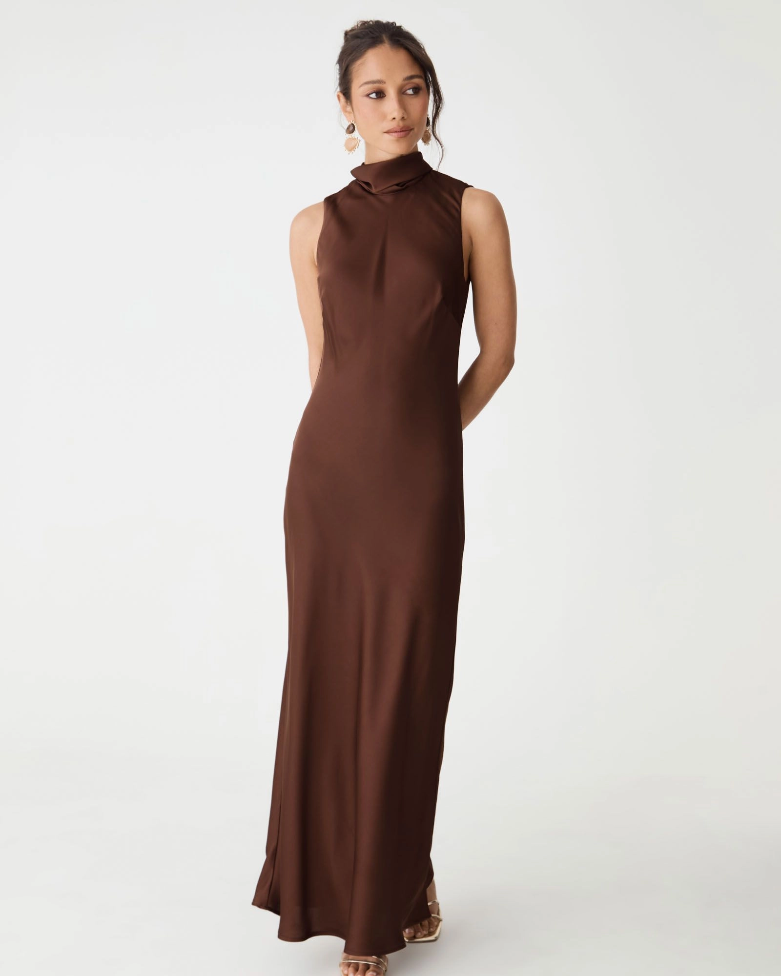 Forcast Clothing - Lorelei Tie Neck Satin Dress