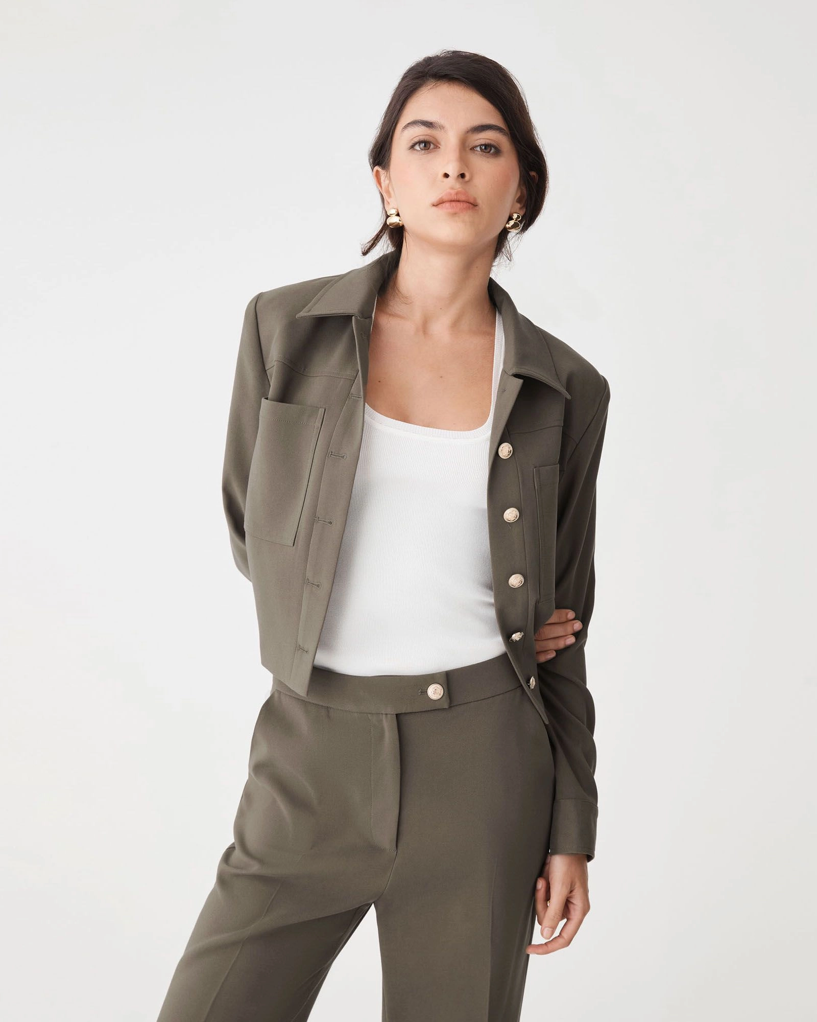 Forcast Clothing - Sadie Patch Pocket Crop Jacket