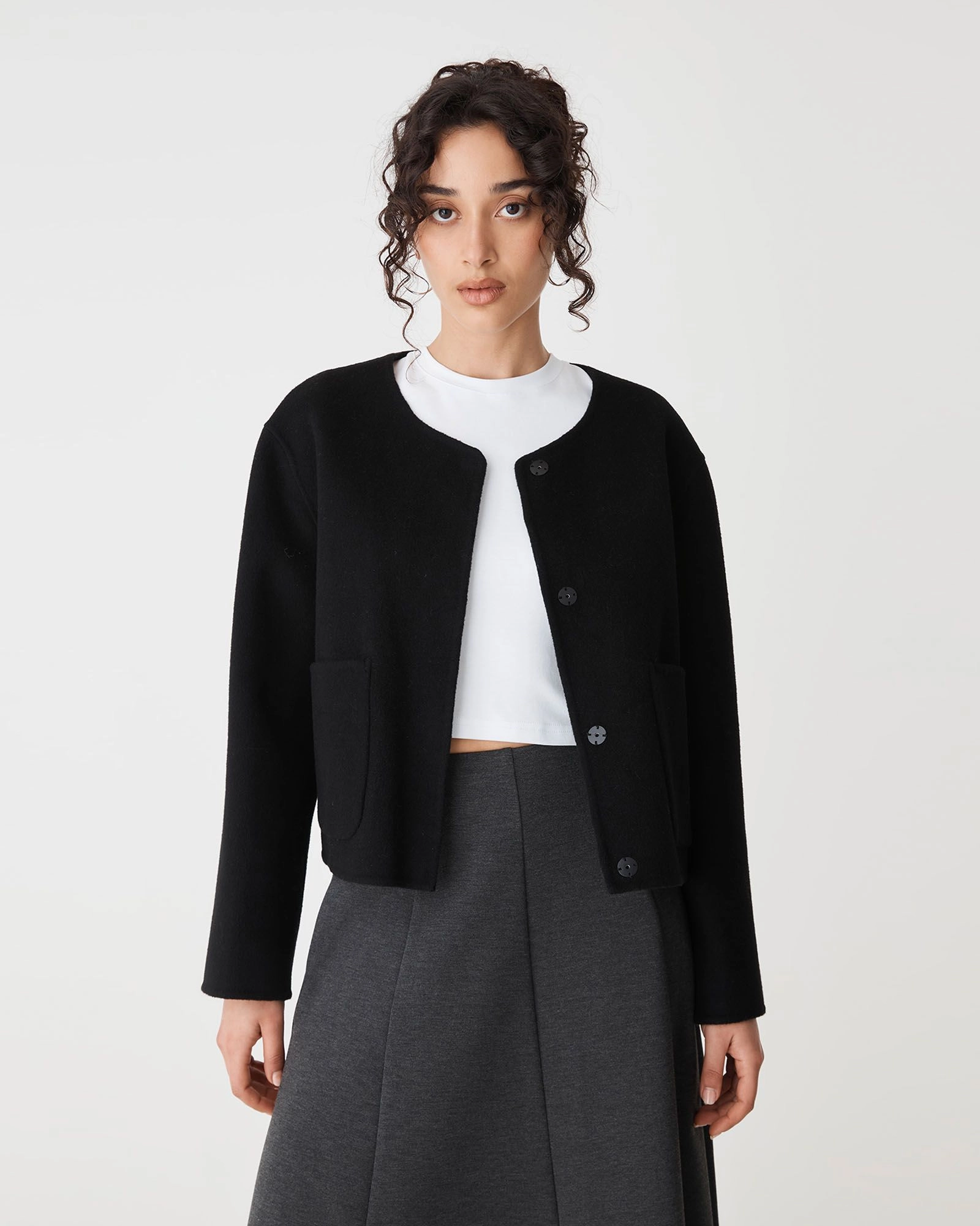 Forcast Clothing - Alani Crop Wool Jacket