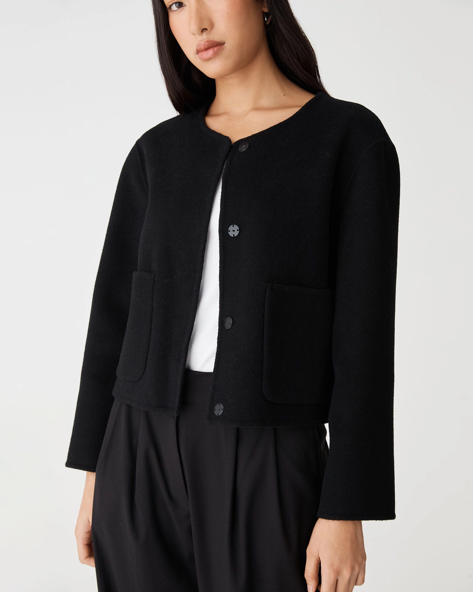 Forcast Clothing - Alani Crop Wool Jacket