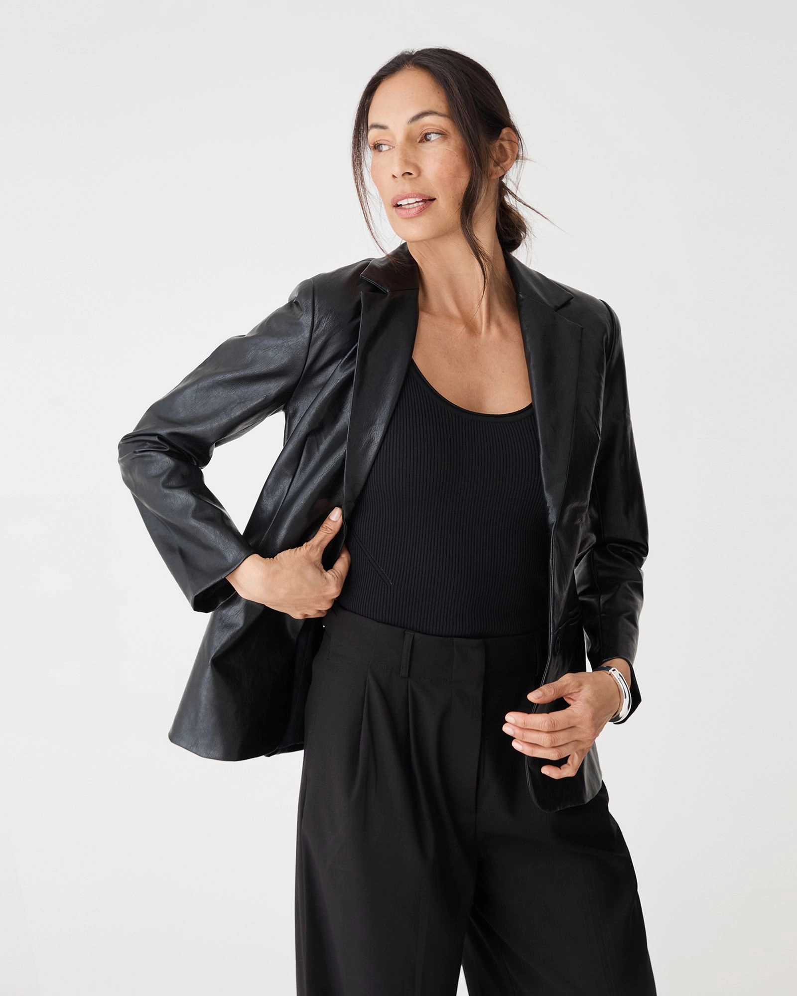 Forcast Clothing - Shay Faux Leather Blazer