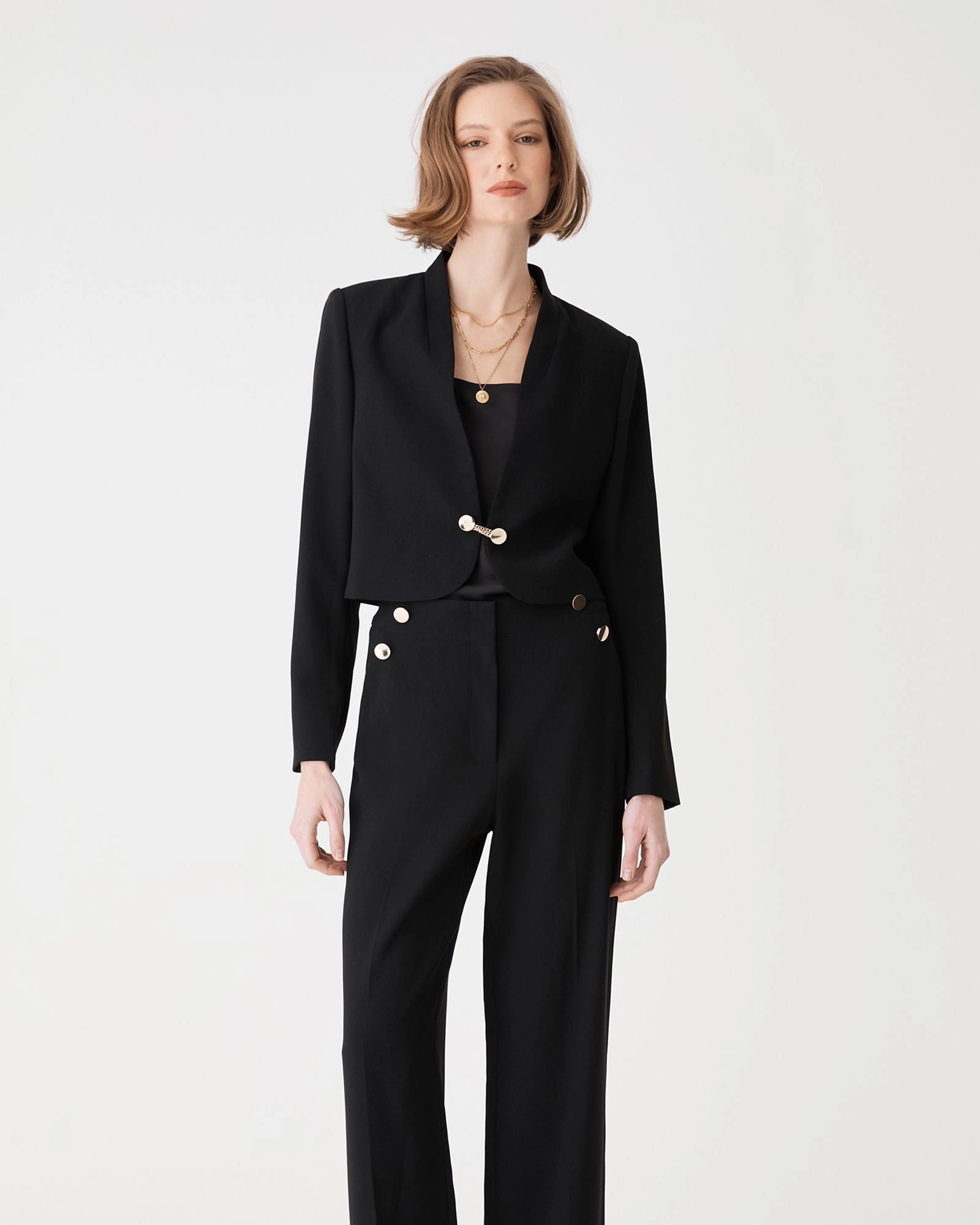 Forcast Clothing - Veronica Crop Crepe Jacket