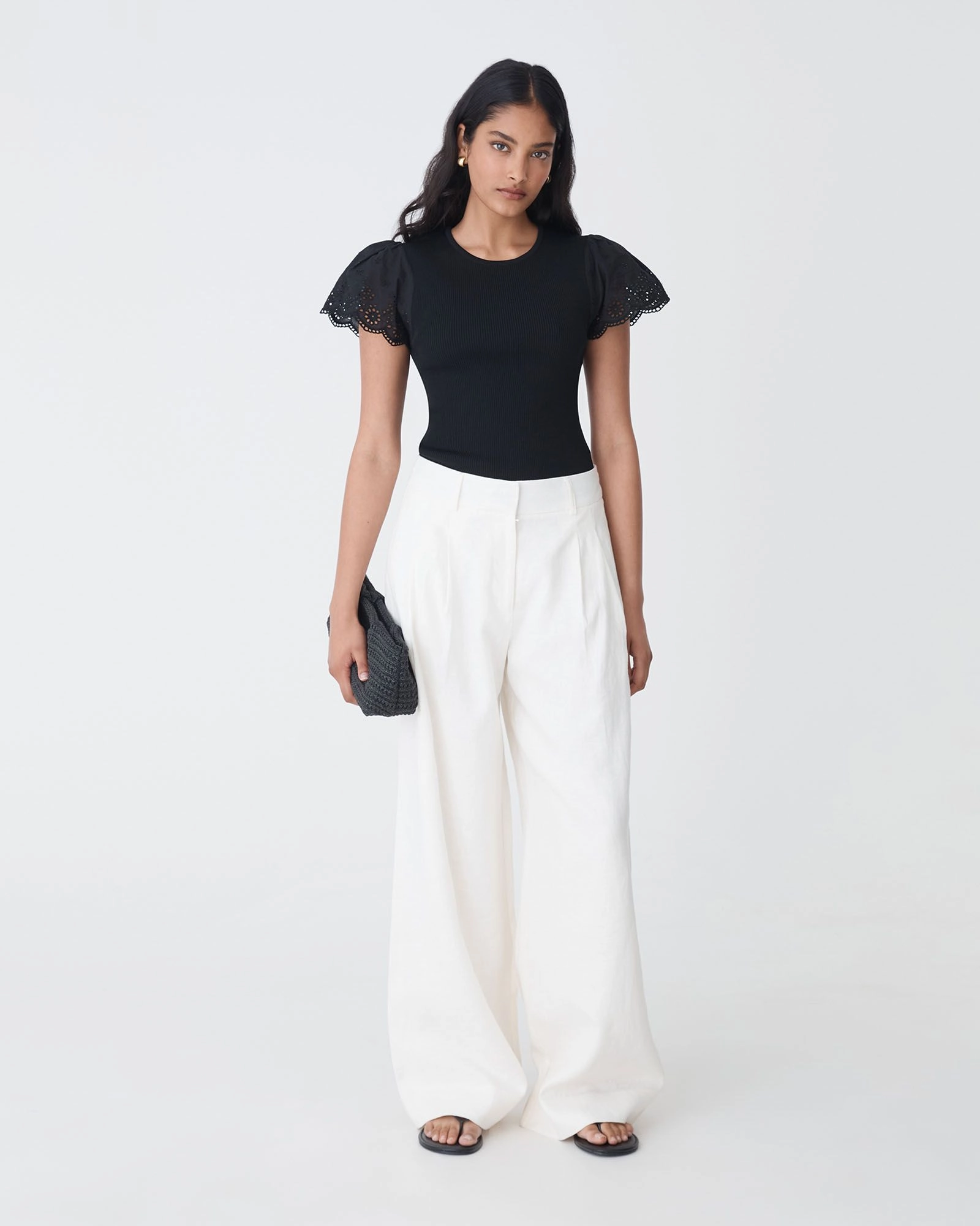 Forcast Clothing - Sasha Embroidery Knit Top