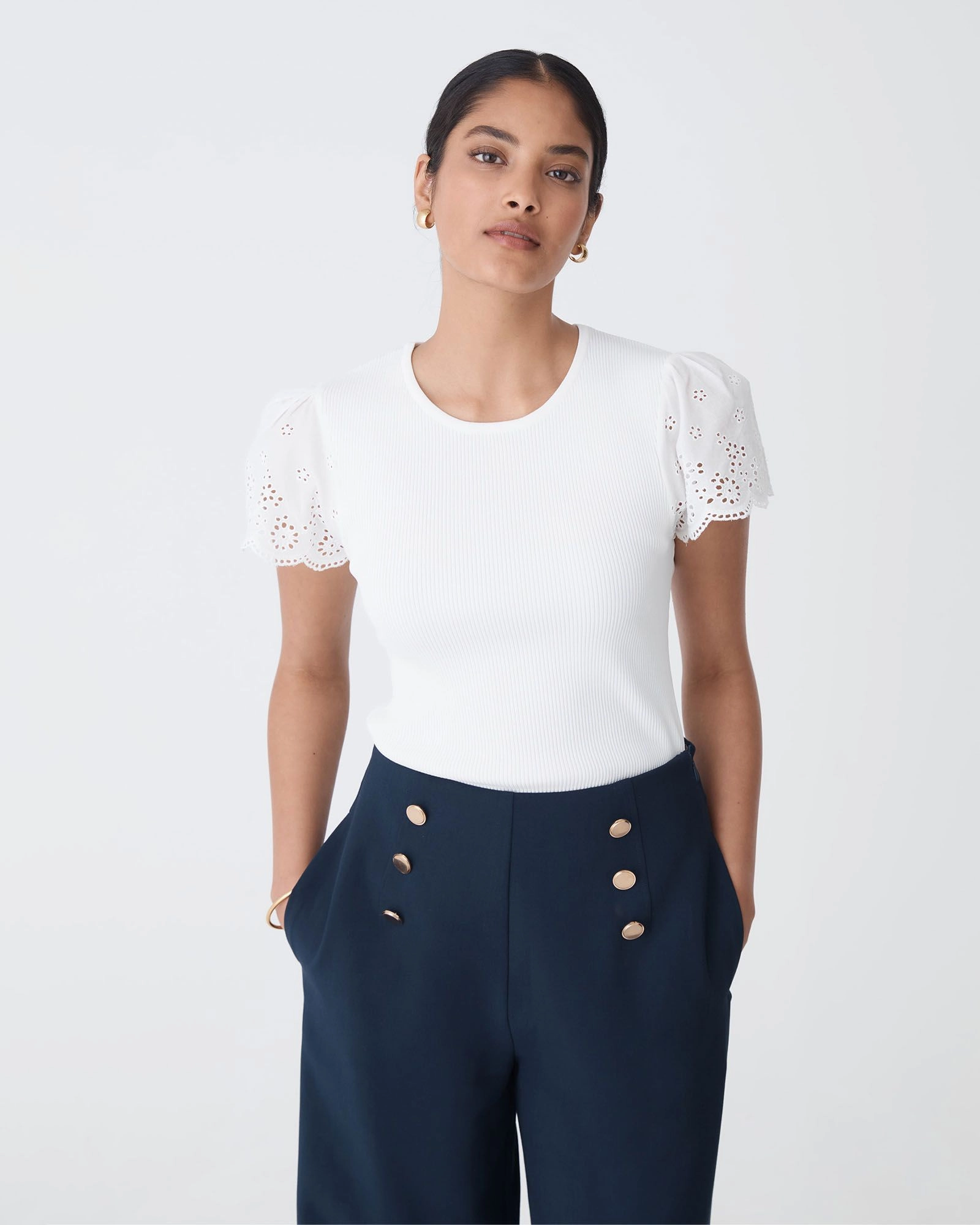 Forcast Clothing - Sasha Embroidery Knit Top