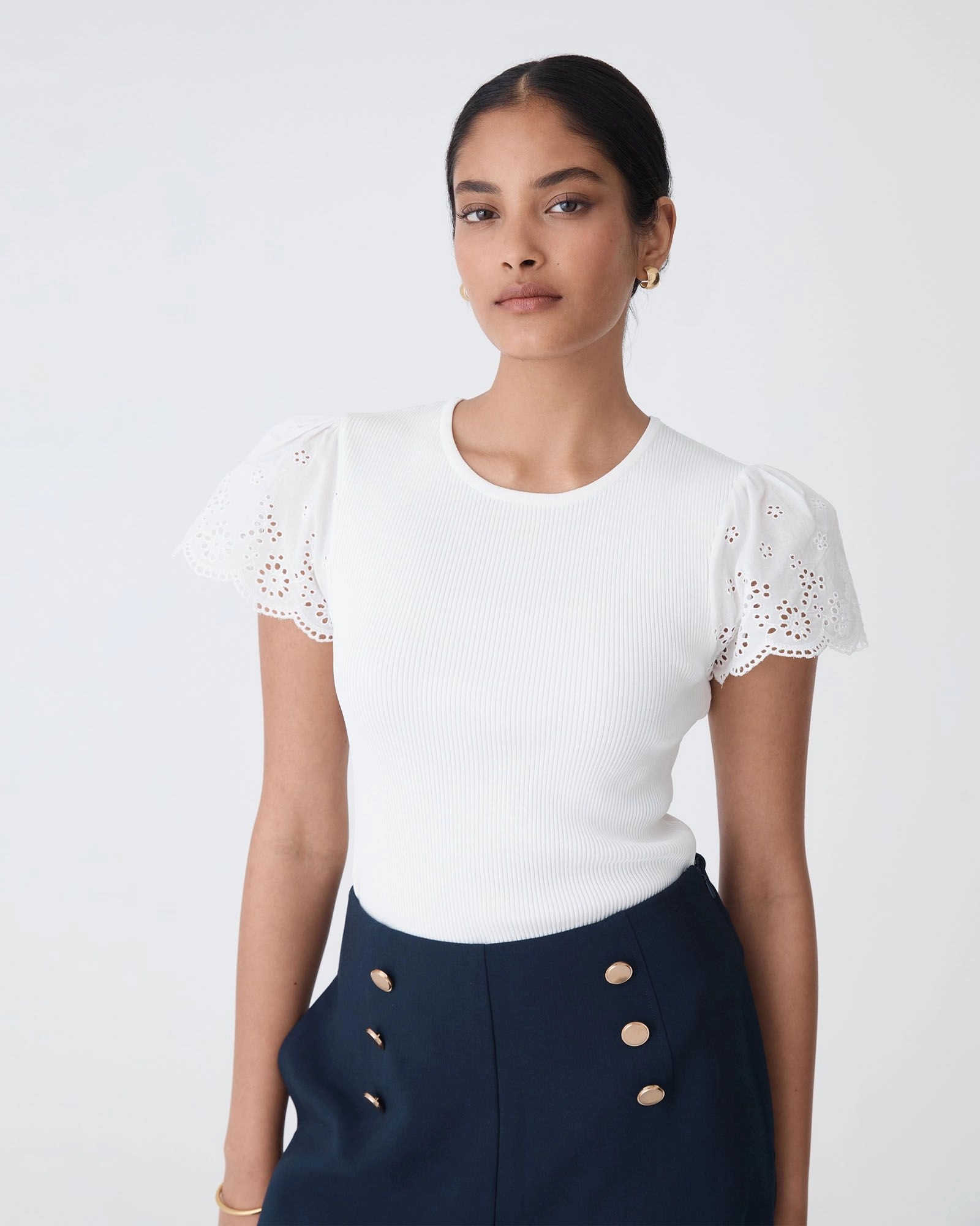 Forcast Clothing - Sasha Embroidery Knit Top