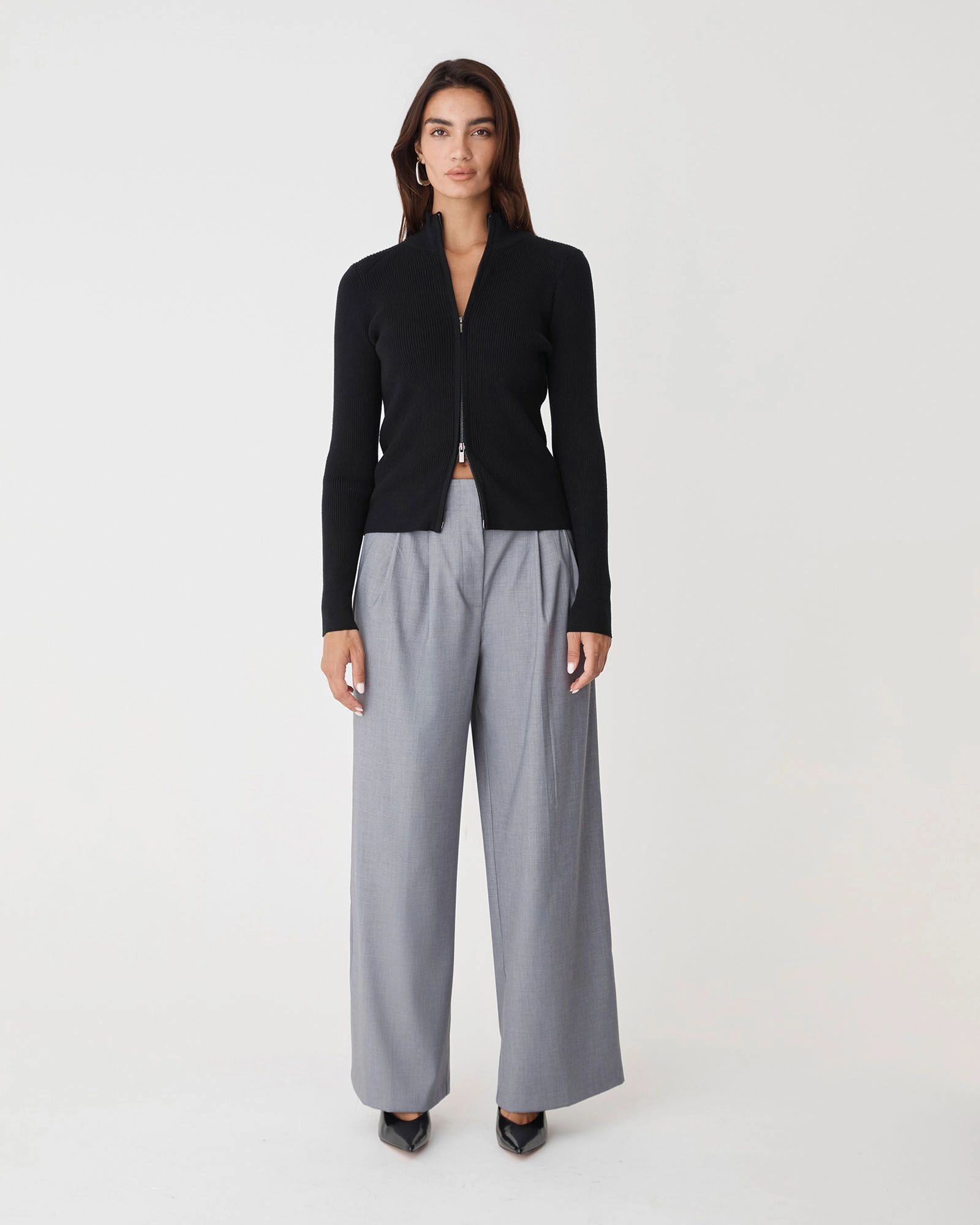 Forcast Clothing - Blake Ribbed Zip Cardigan