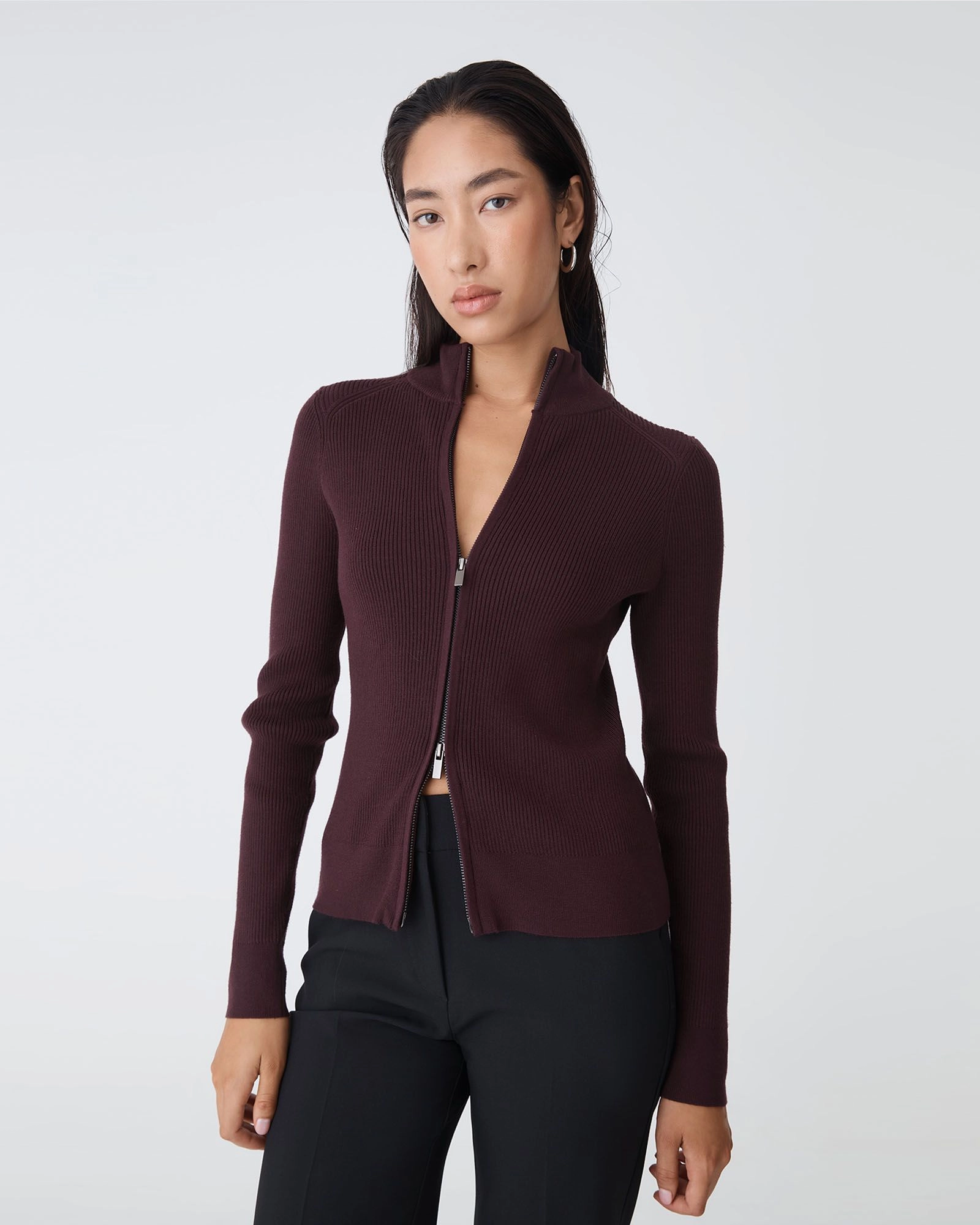 Forcast Clothing - Blake Ribbed Zip Cardigan