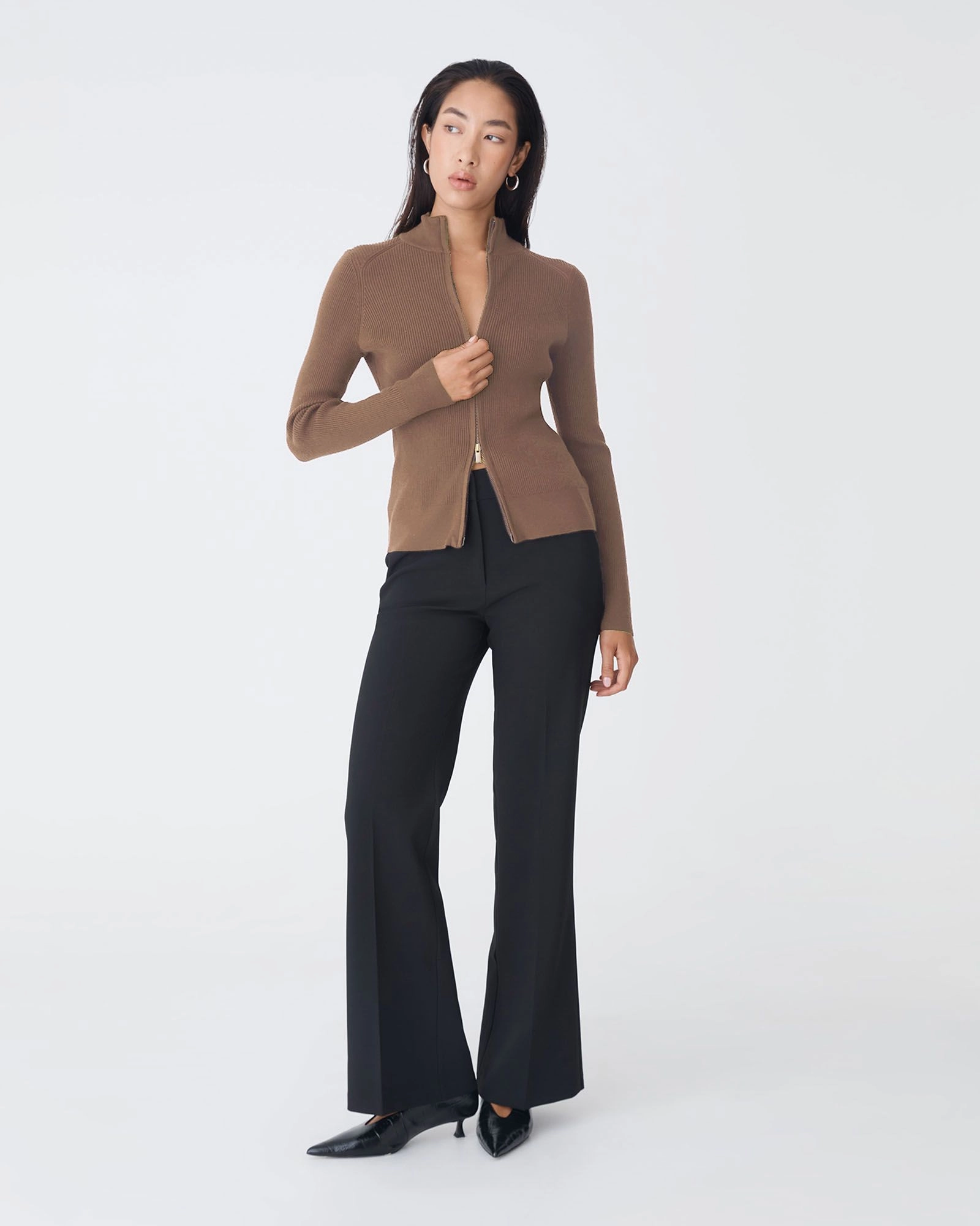 Forcast Clothing - Blake Ribbed Zip Cardigan