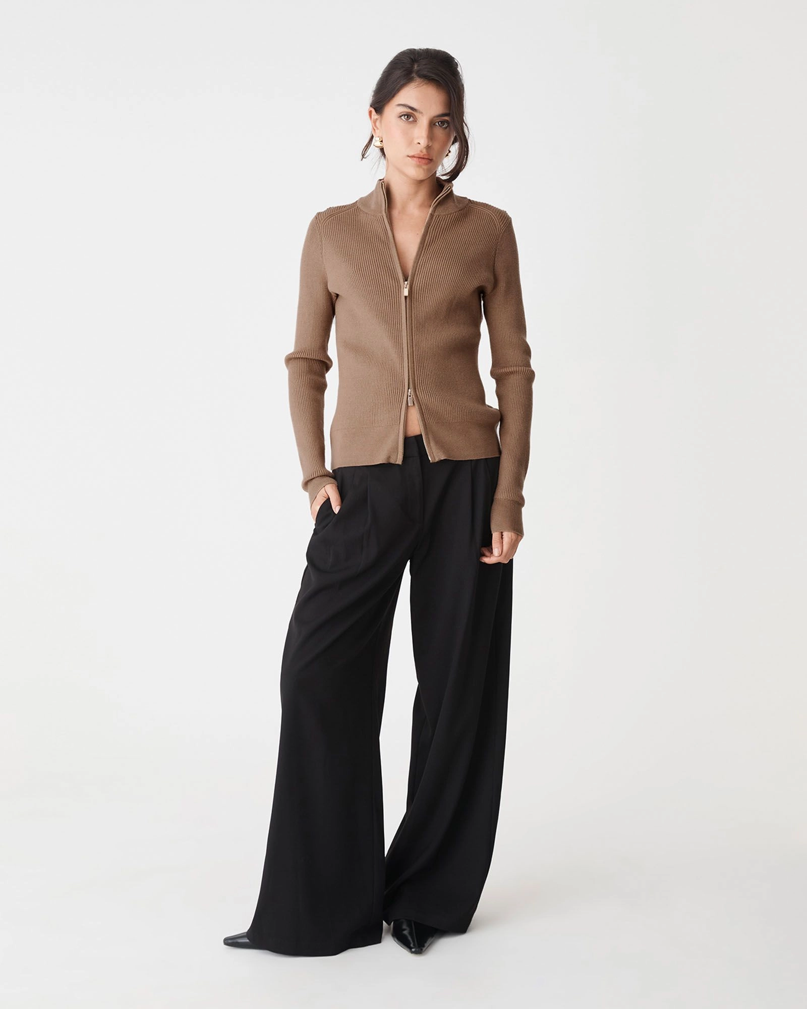 Forcast Clothing - Blake Ribbed Zip Cardigan