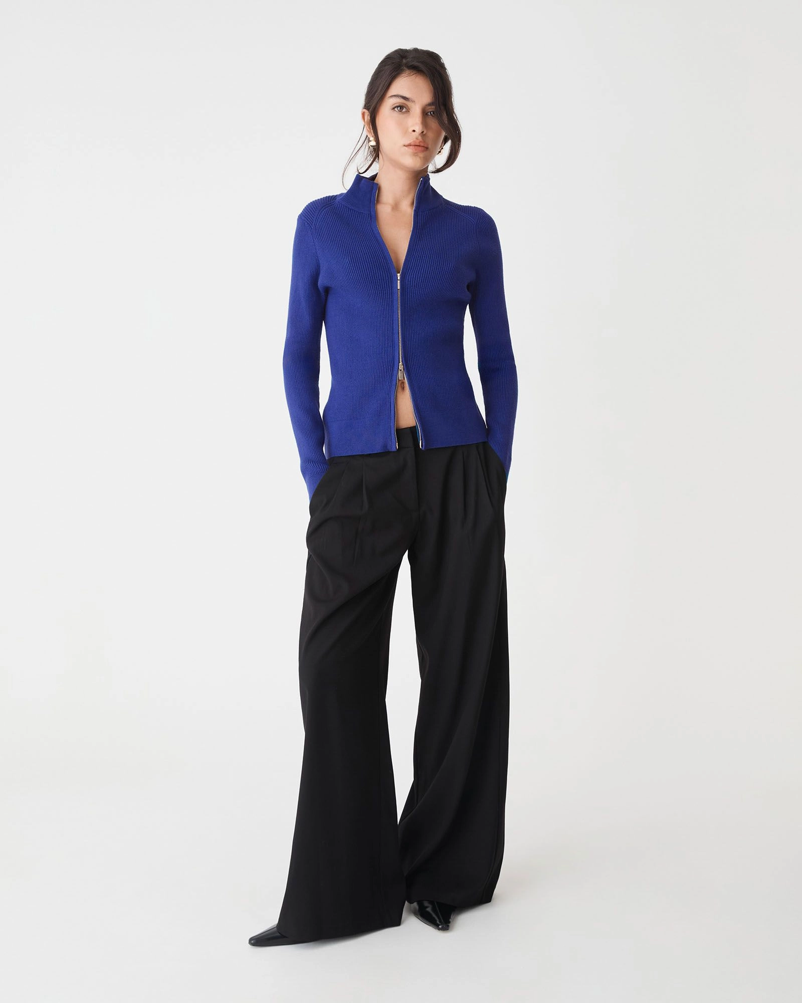 Forcast Clothing - Blake Ribbed Zip Cardigan