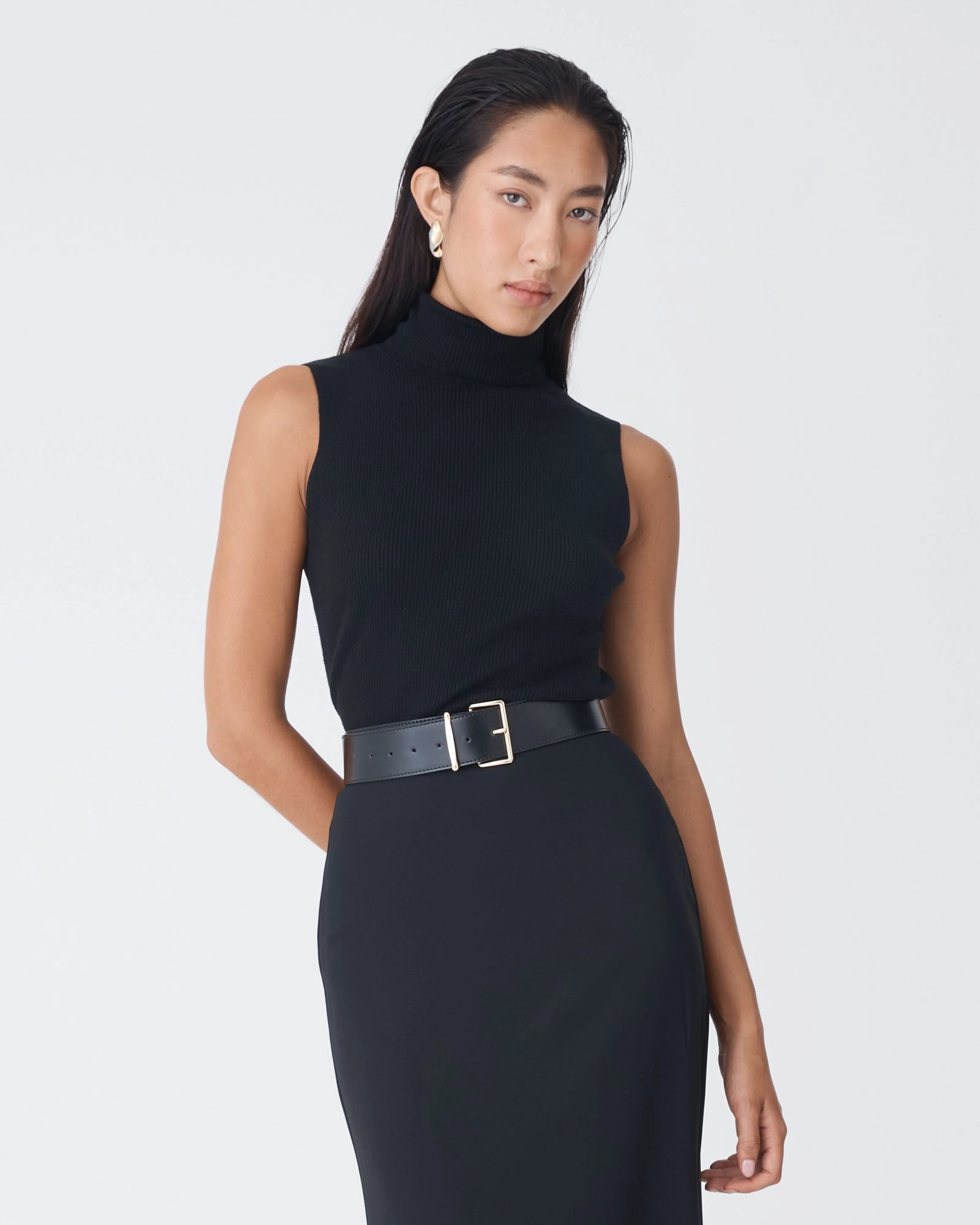 Forcast Clothing - Suzie Turtleneck Rib Knit Top