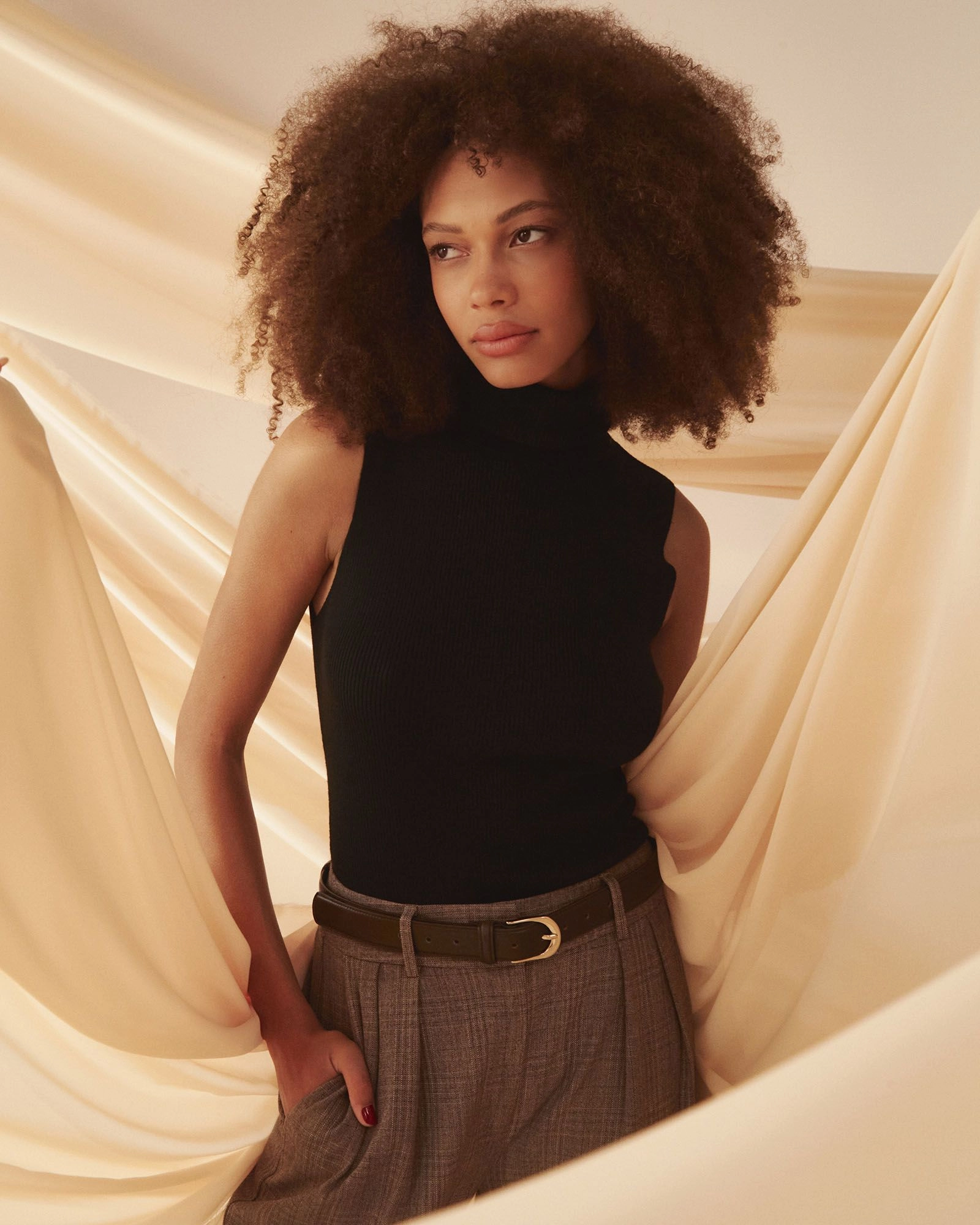 Forcast Clothing - Suzie Turtleneck Rib Knit Top